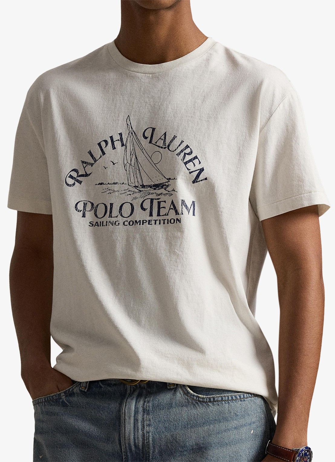 Ralph Lauren T-shirt met logoprint - detail 3 deckwash white / wit