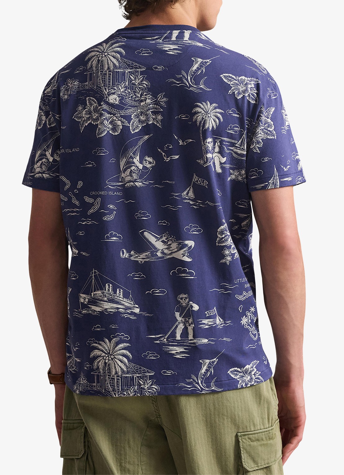 Ralph Lauren T-shirt met print en borstzak - achterkant 5 harbor island bear boathous
