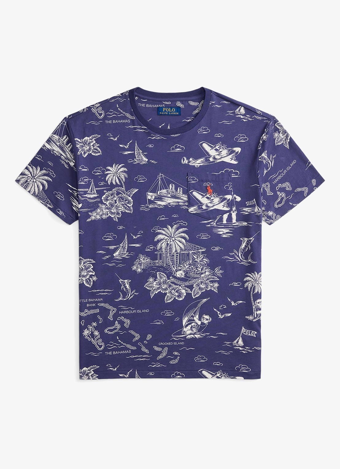 Ralph Lauren T-shirt met print en borstzak - voorkant 3 harbor island bear boathous