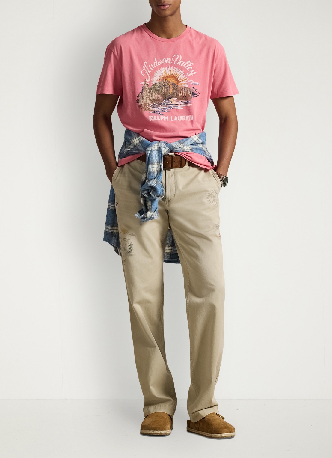Ralph Lauren T-shirt met print - voorkant 2 red sky / koraal