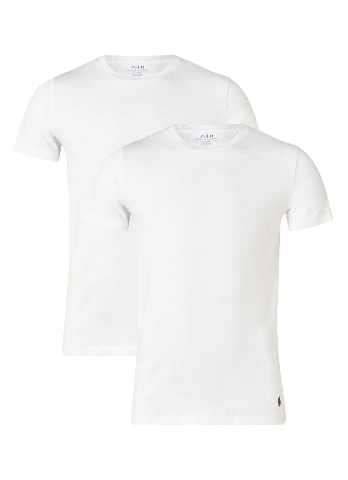 Ralph Lauren T-shirt met ronde hals in 2-pack - voorkant 2 wit