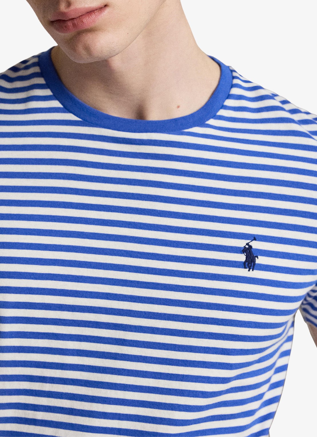 Ralph Lauren T-shirt met streepprint en logoborduring - detail 5 new iris blue/white / blauw