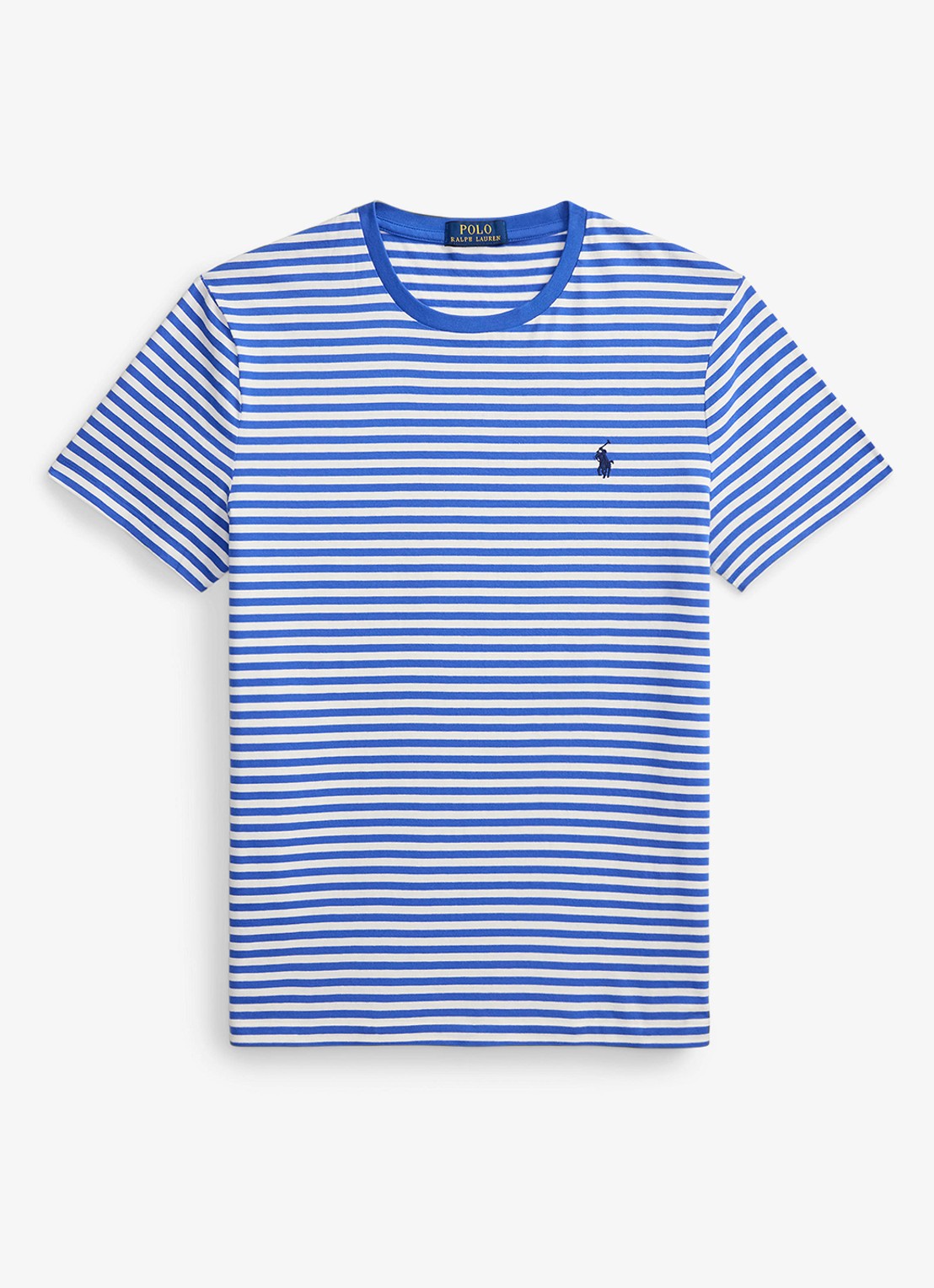 Ralph Lauren T-shirt met streepprint en logoborduring - voorkant 2 new iris blue/white / blauw