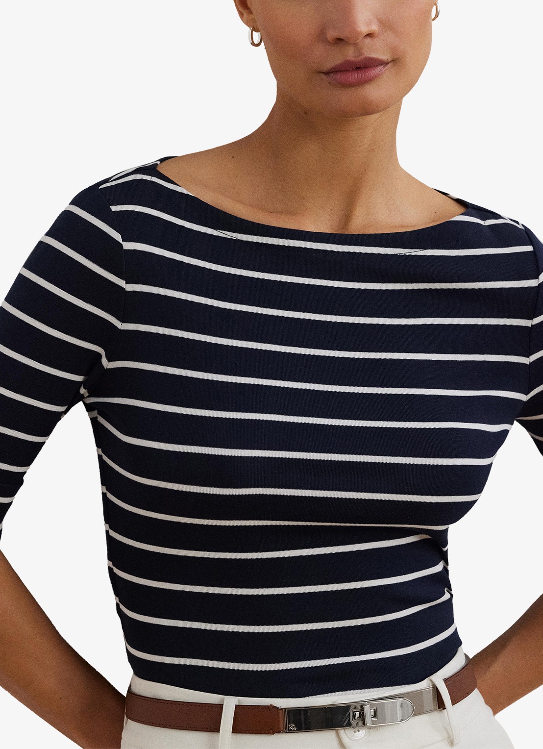 Ralph Lauren T-shirt met streepprint - detail 3 lauren navy / donkerblauw