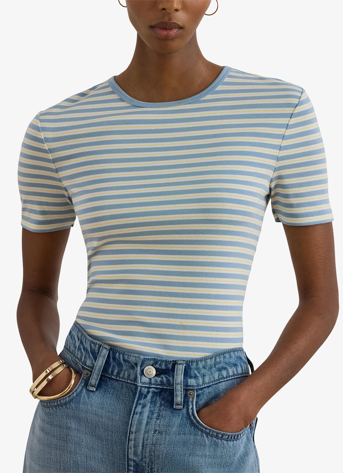 Ralph Lauren T-shirt met streepprint - detail 4 blue note multi / blauw