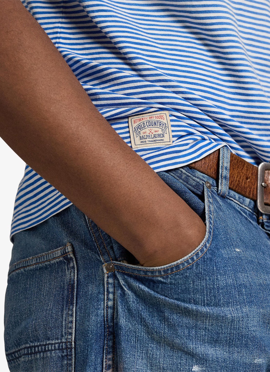 Ralph Lauren T-shirt met streepprint - detail 3 dakota blue multi-zypr