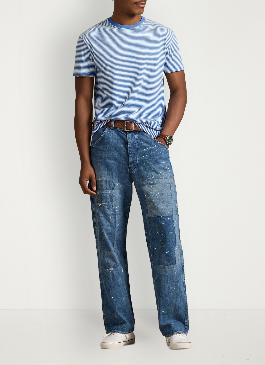 Ralph Lauren T-shirt met streepprint - voorkant 5 dakota blue multi-zypr