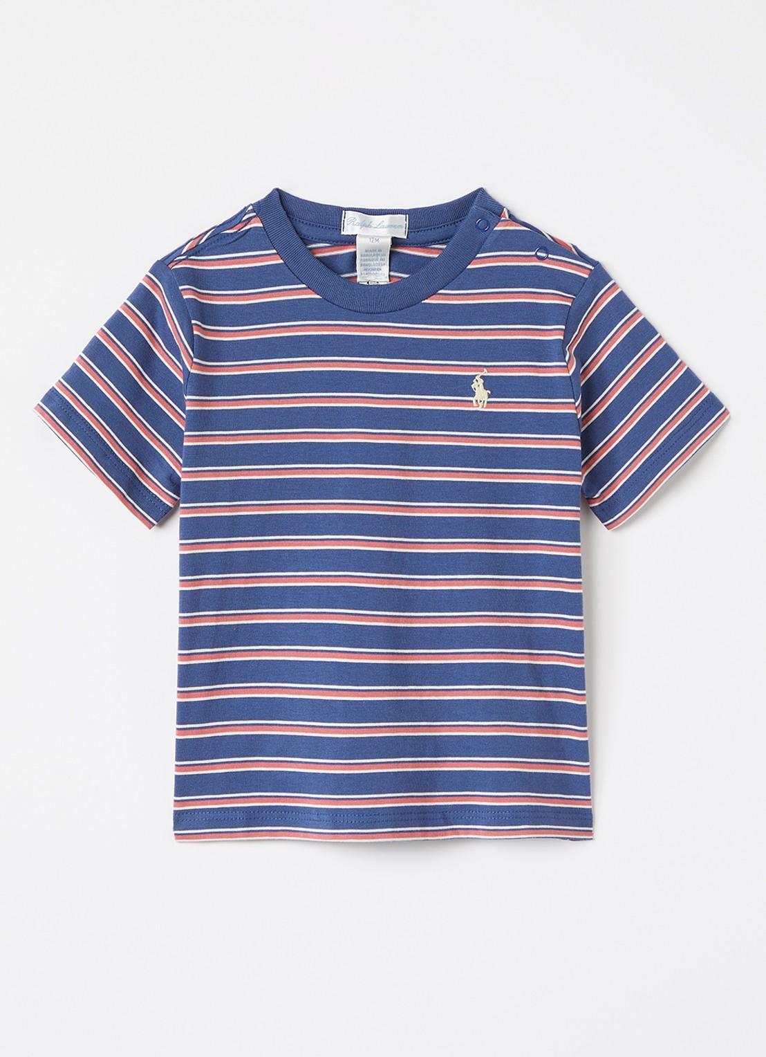 Ralph Lauren T-shirt met streepprint - voorkant blauw