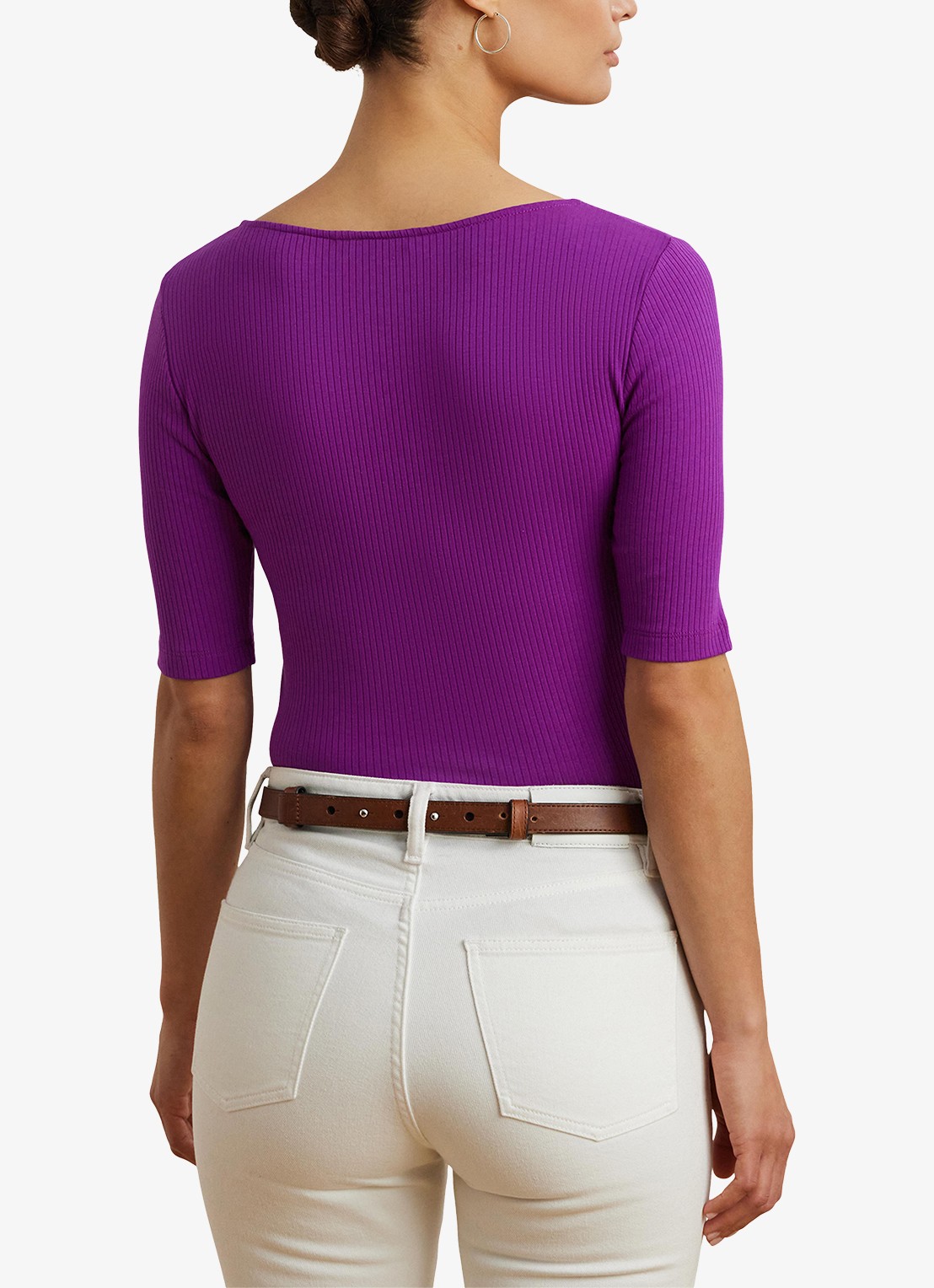 Ralph Lauren T-shirt met stretch - achterkant 3 purple dawn / paars