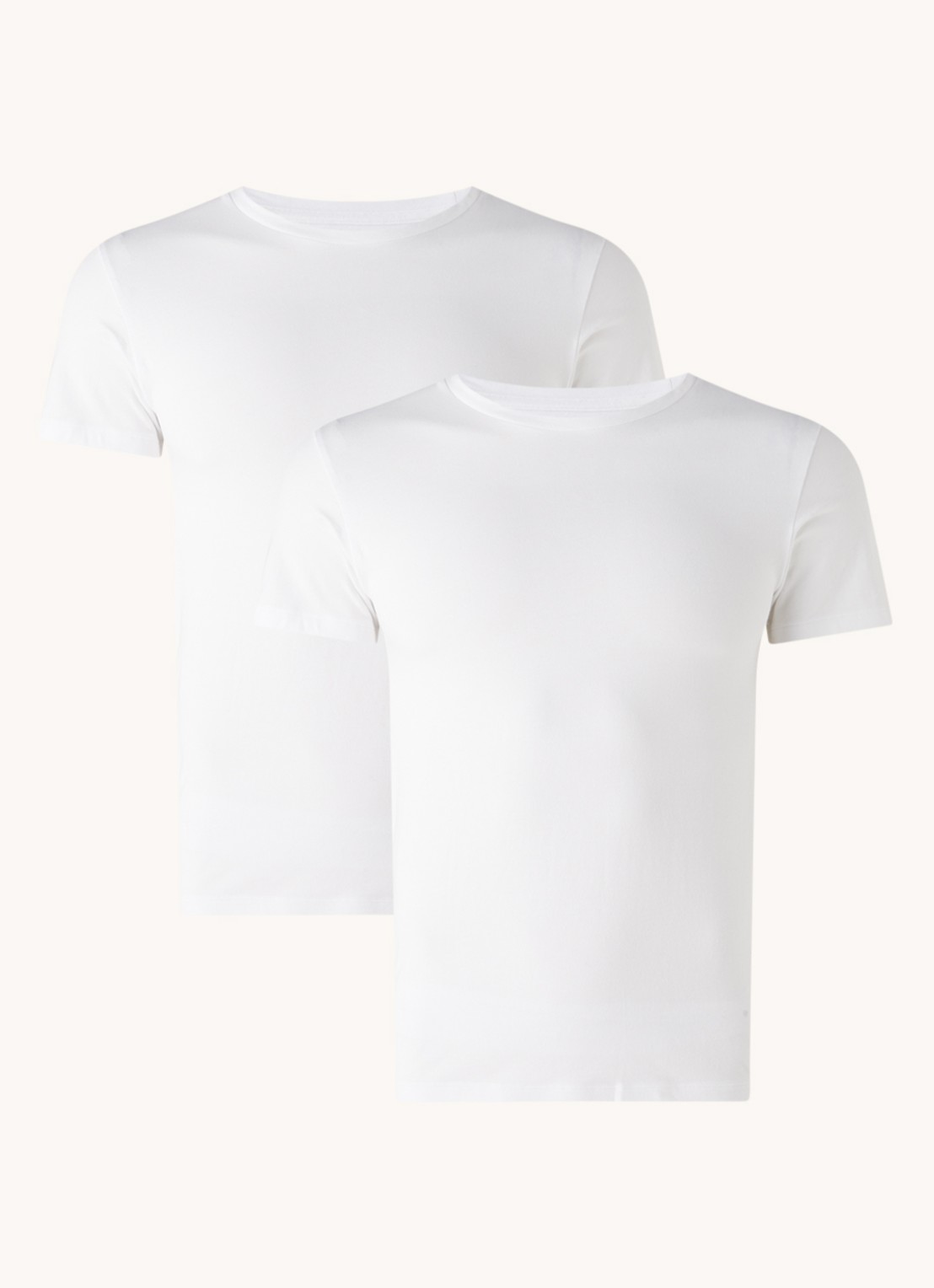 Ralph Lauren T-shirt van katoen in 2-pack - voorkant wit