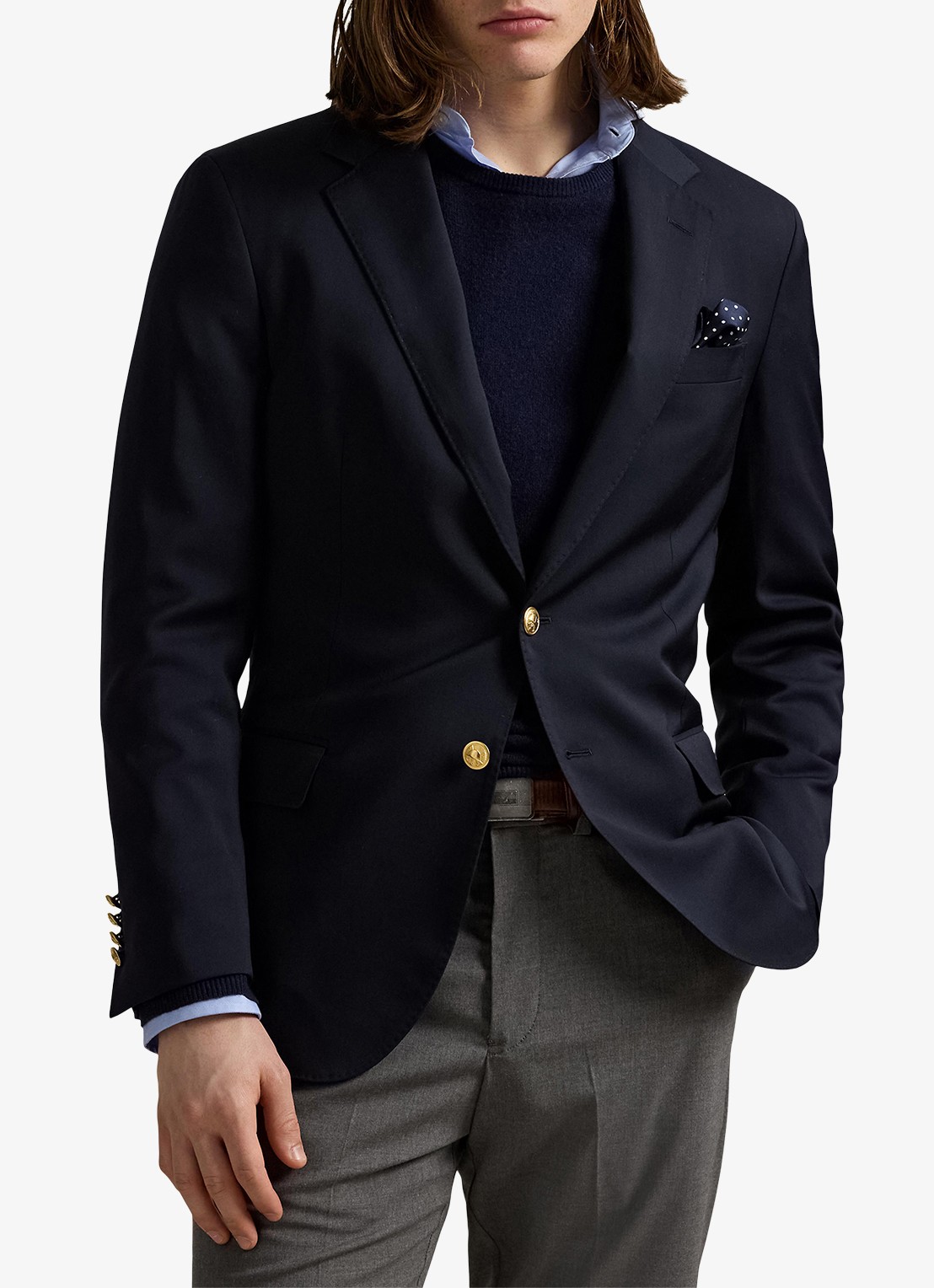 Ralph Lauren Tailored fit colbert van wol met klepzakken - detail 4 classic navy / donkerblauw