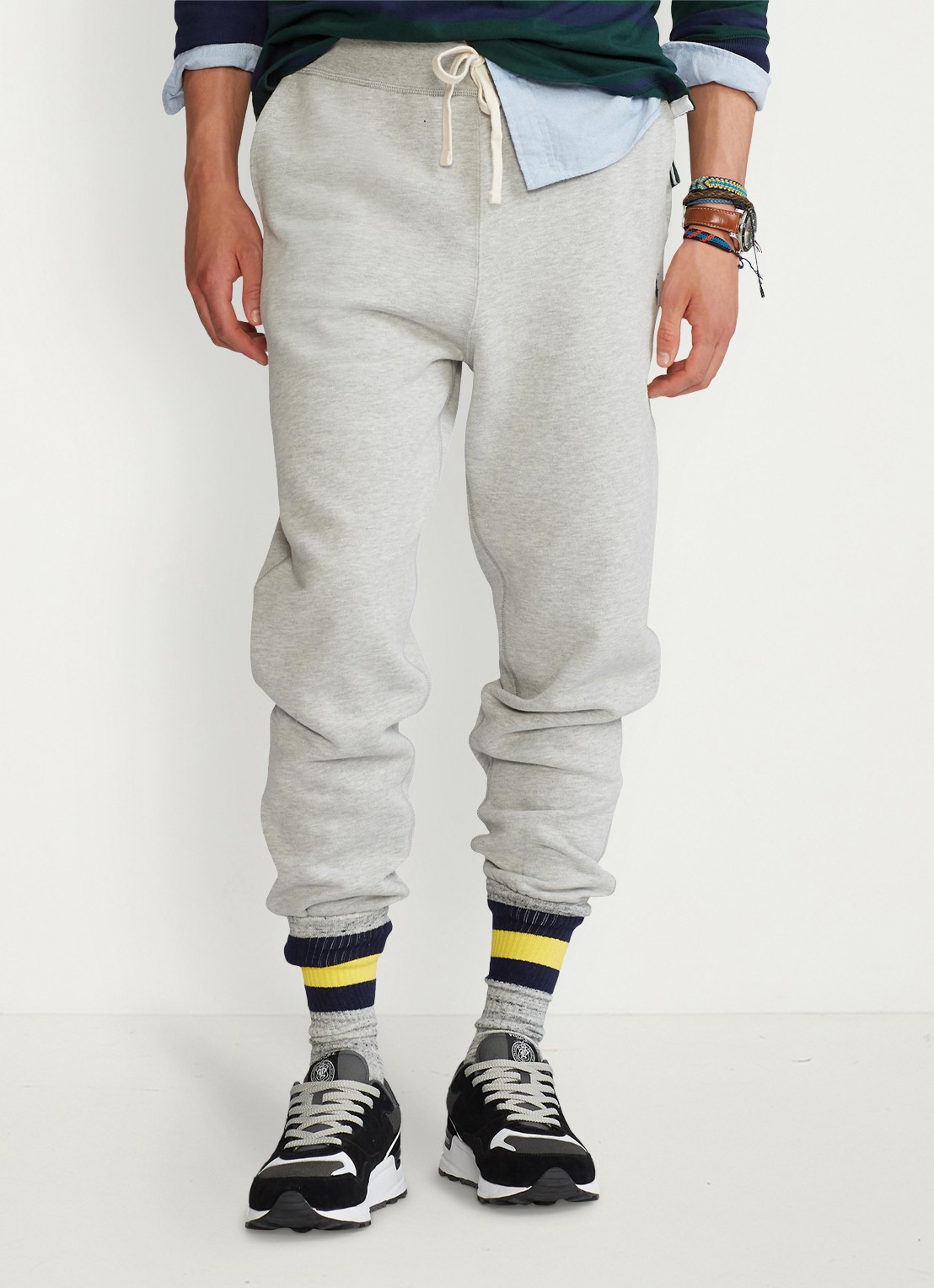 Ralph Lauren Tapered fit cropped joggingbroek met logoborduring - detail 2 andover heather / grijs