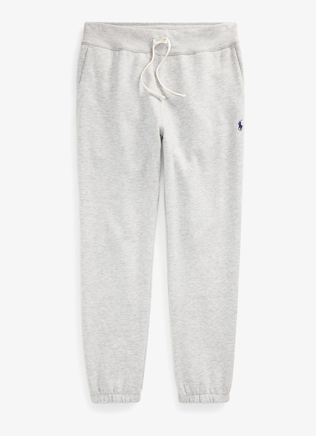 Ralph Lauren Tapered fit cropped joggingbroek met logoborduring - voorkant 4 andover heather / grijs
