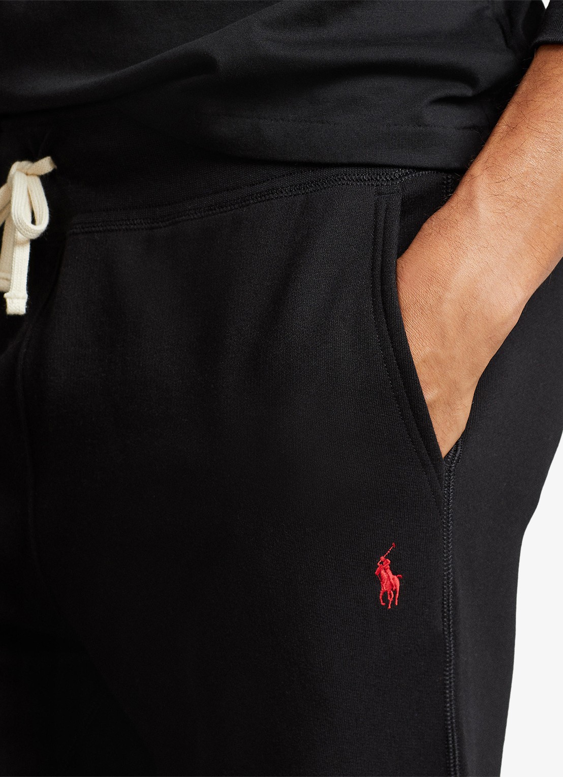 Ralph Lauren Tapered fit cropped joggingbroek met logoborduring - detail 3 polo black / zwart