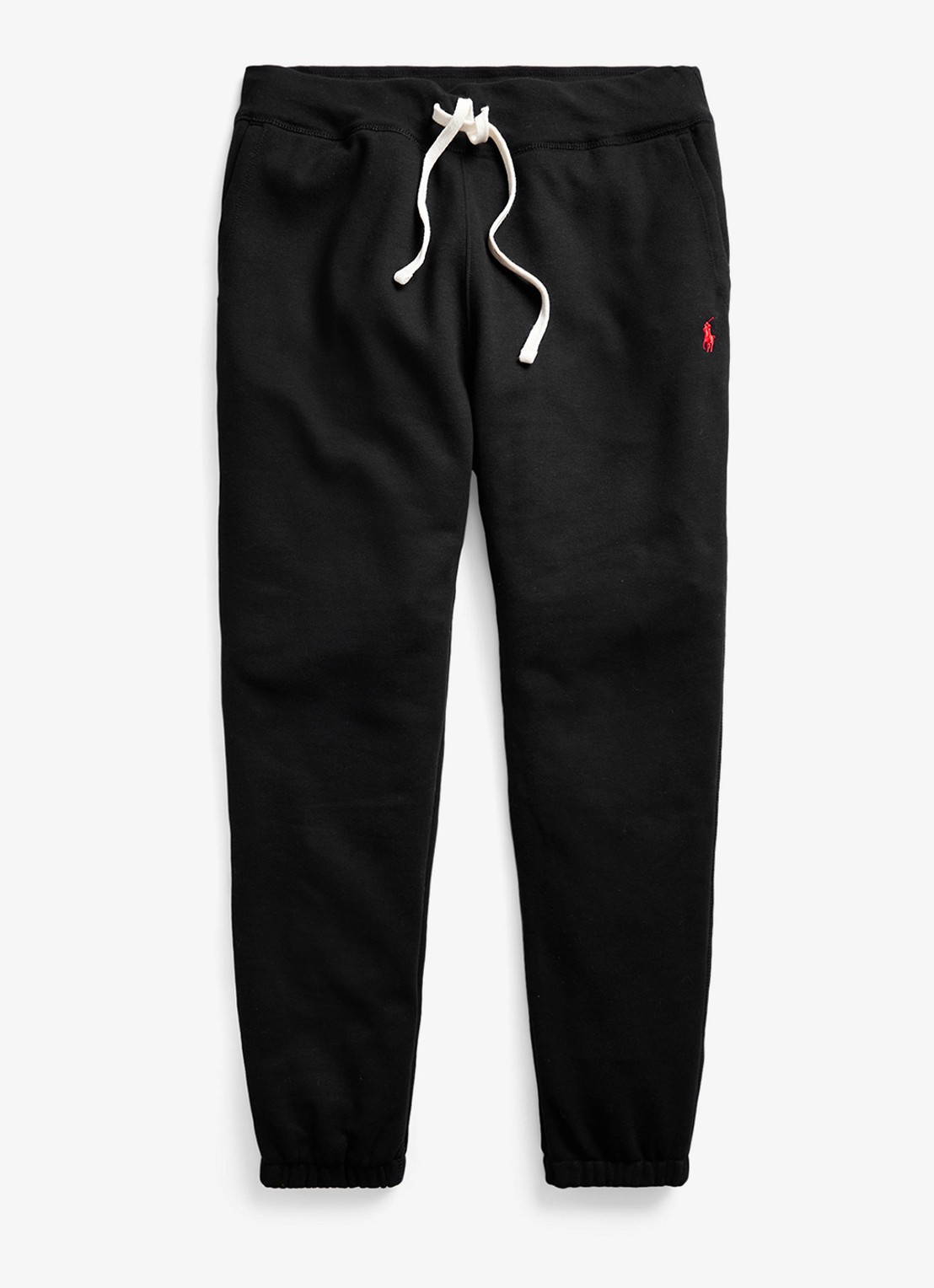 Ralph Lauren Tapered fit cropped joggingbroek met logoborduring - voorkant 4 polo black / zwart