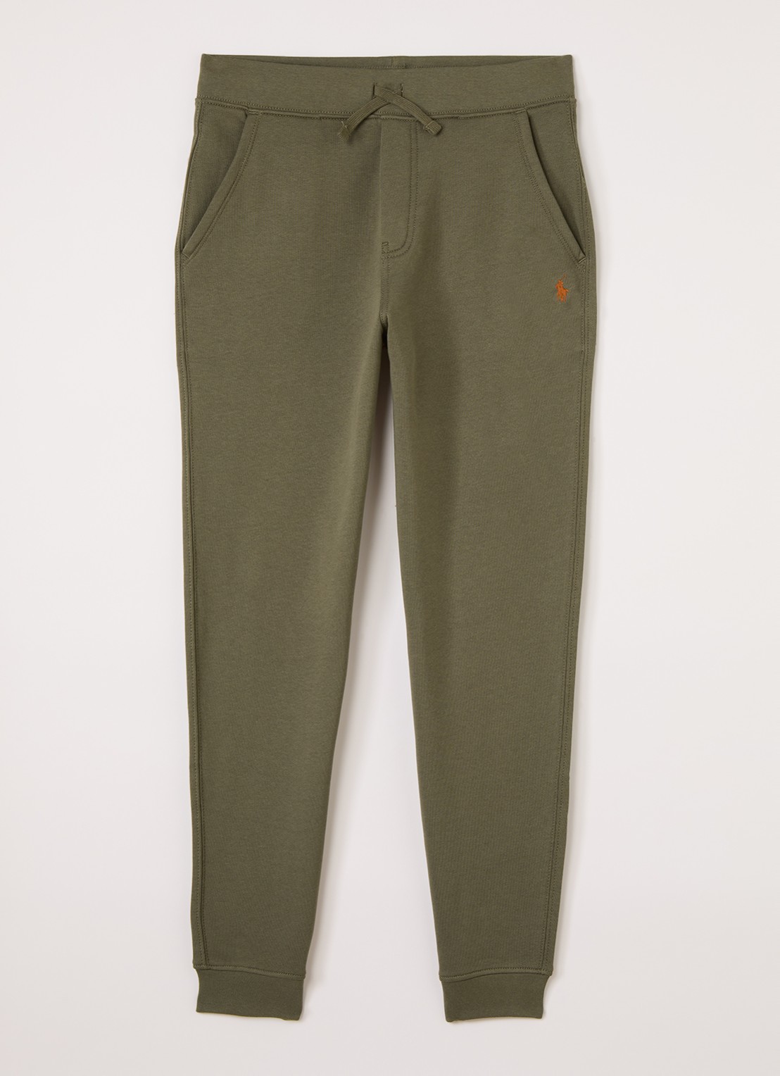 Ralph Lauren Tapered fit joggingbroek met logo - voorkant olijfgroen