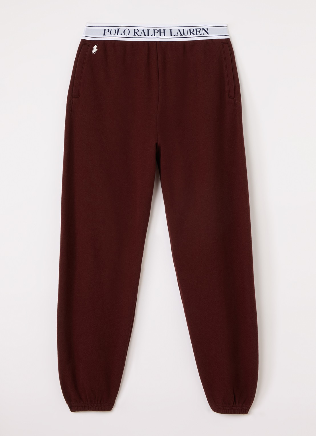 Ralph Lauren Tapered fit joggingbroek met logoband - voorkant bordeauxrood