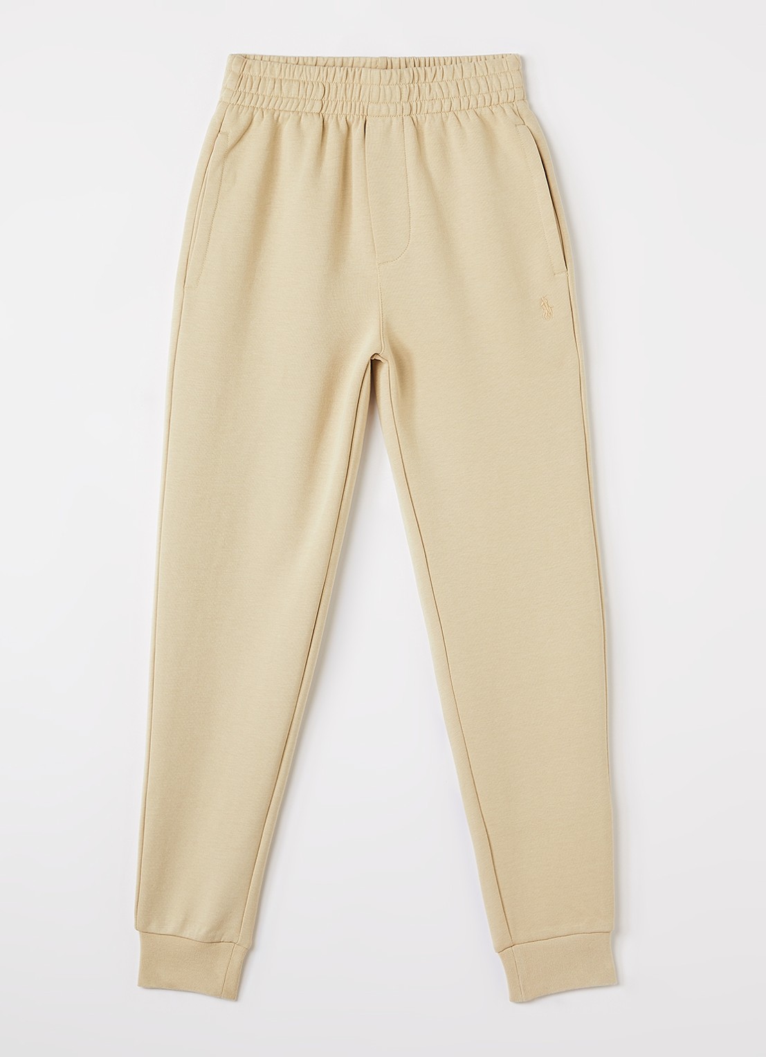 Ralph Lauren Tapered fit joggingbroek met logoborduring - voorkant 2 beige