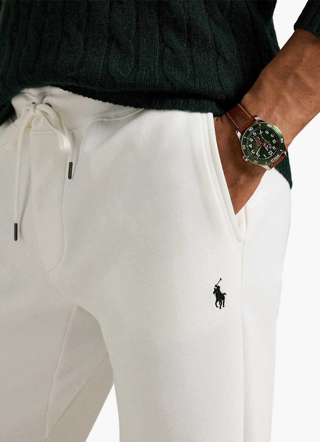 Ralph Lauren Tapered fit joggingbroek met logoborduring - detail 4 white / wit