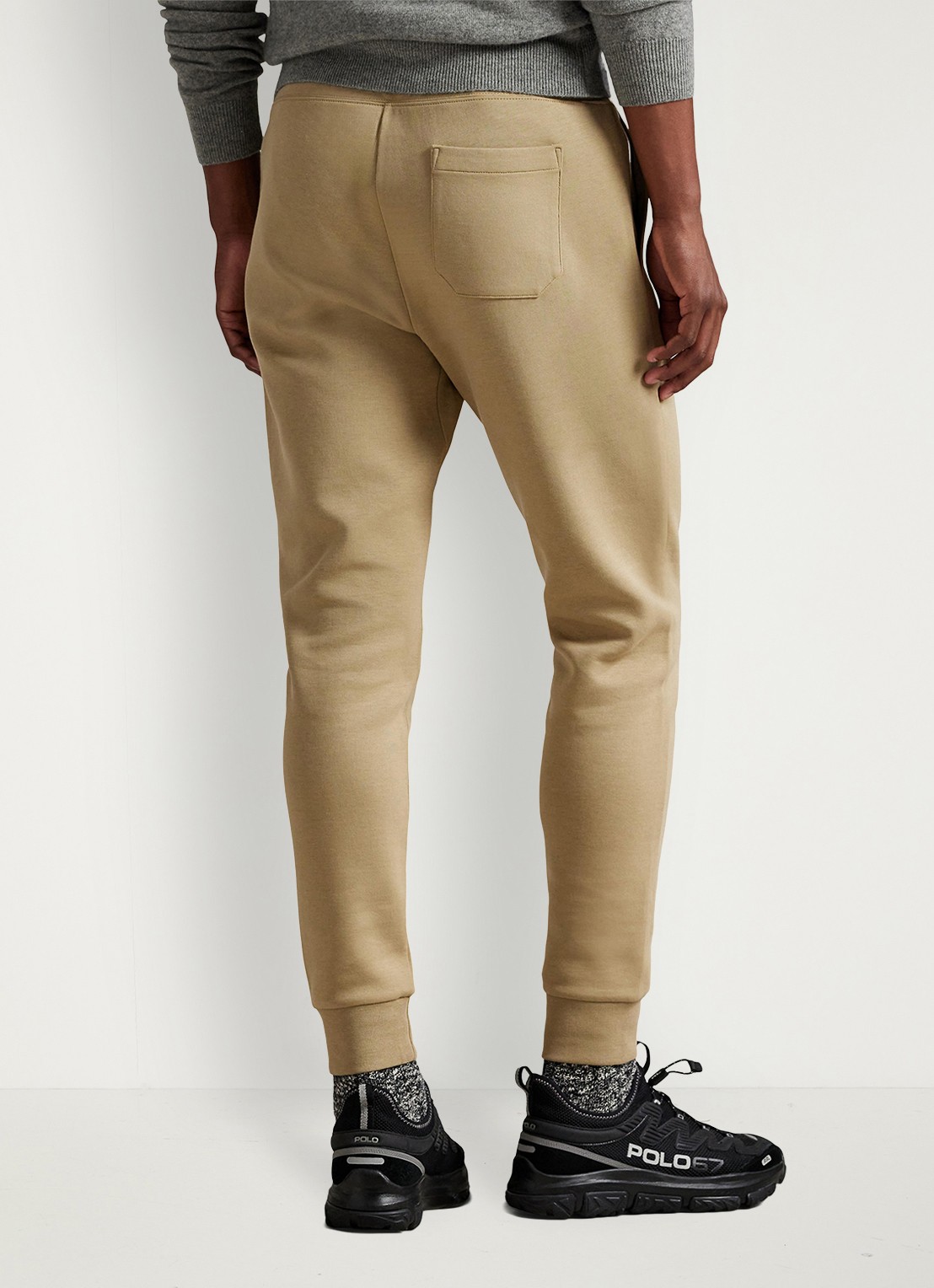 Ralph Lauren Tapered fit joggingbroek met logoborduring - achterkant surrey tan / tan