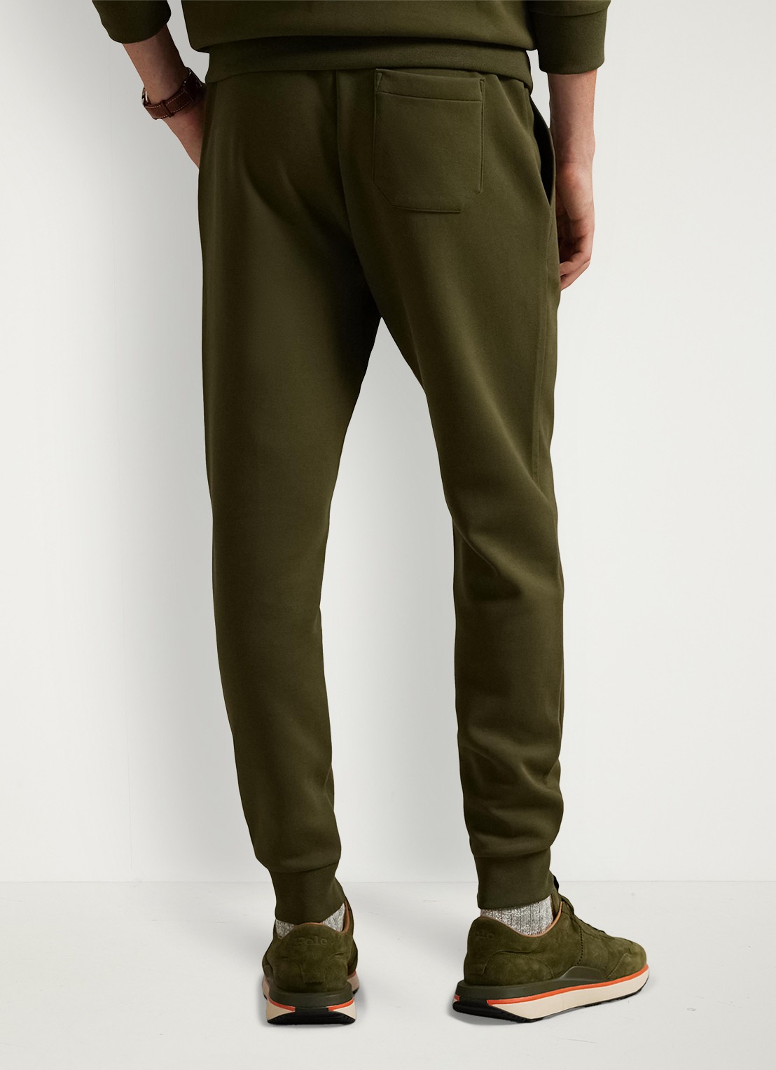 Ralph Lauren Tapered fit joggingbroek met logoborduring - achterkant company olive / olijfgroen