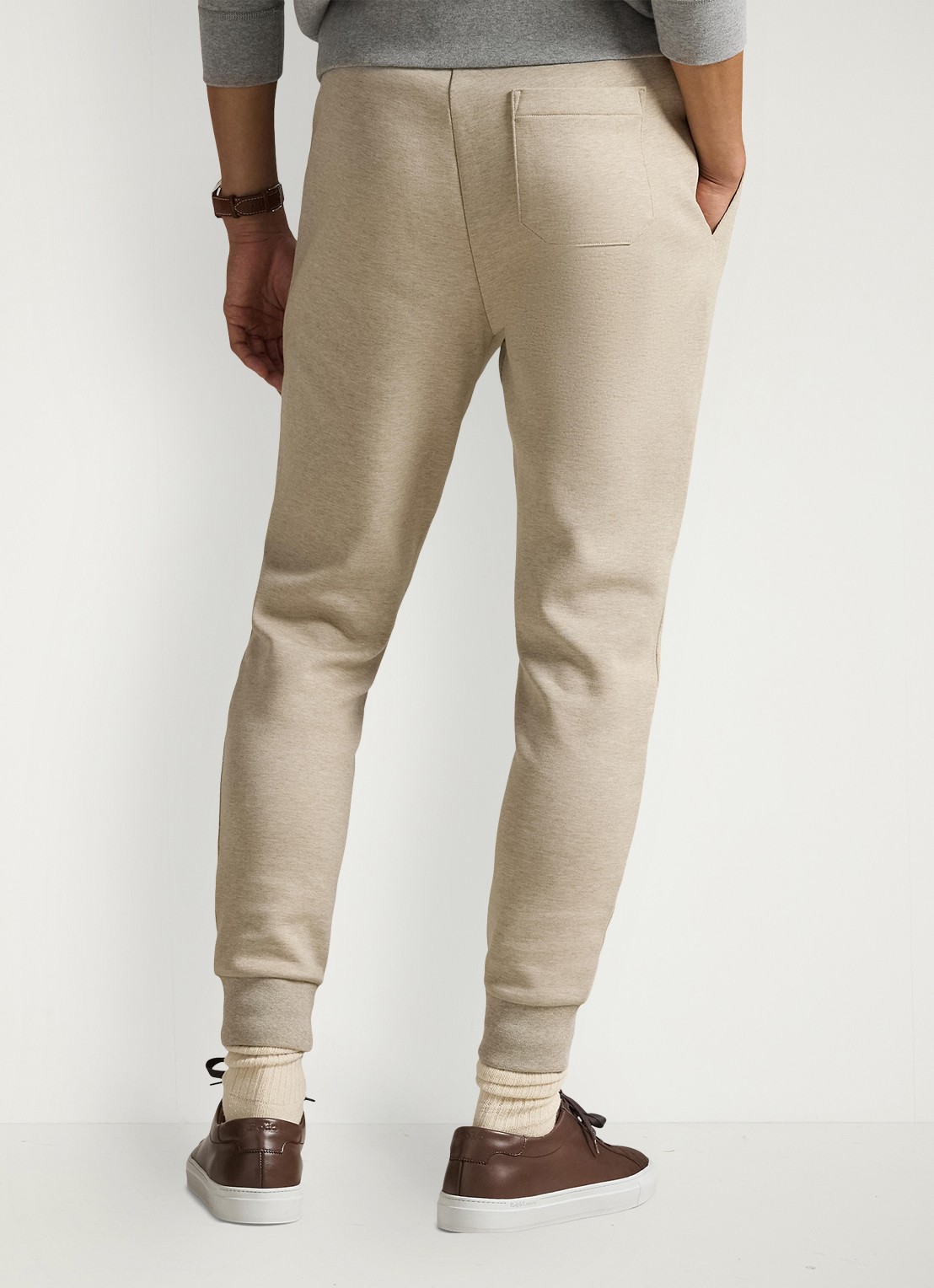 Ralph Lauren Tapered fit joggingbroek met logoborduring - achterkant 3 tuscan beige heather