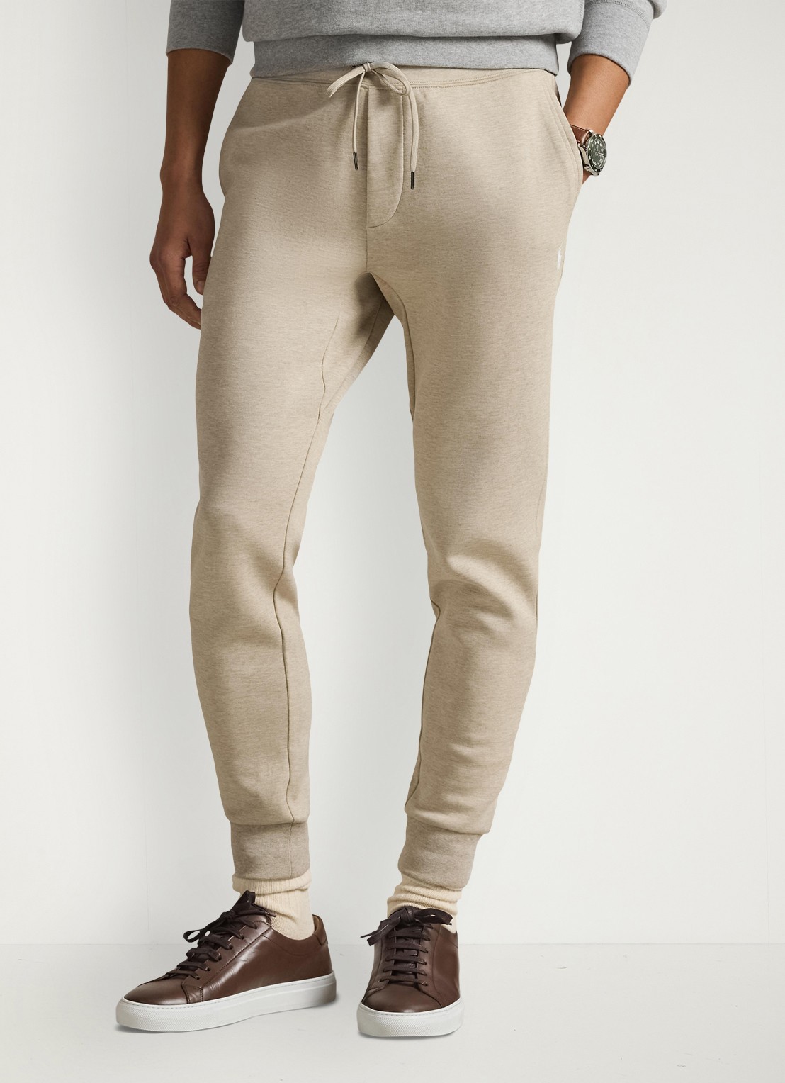 Ralph Lauren Tapered fit joggingbroek met logoborduring - detail 4 tuscan beige heather