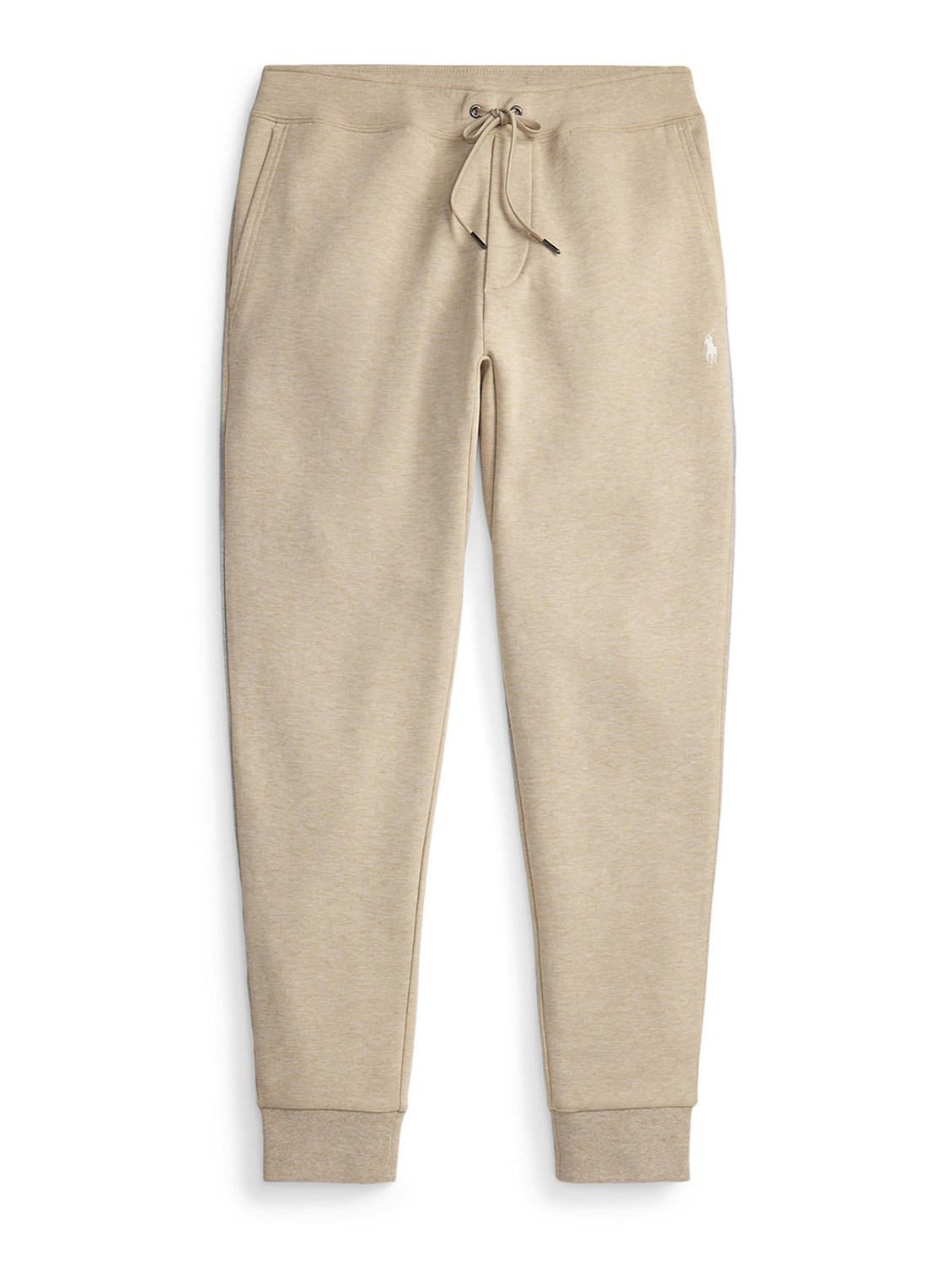 Ralph Lauren Tapered fit joggingbroek met logoborduring - voorkant tuscan beige heather