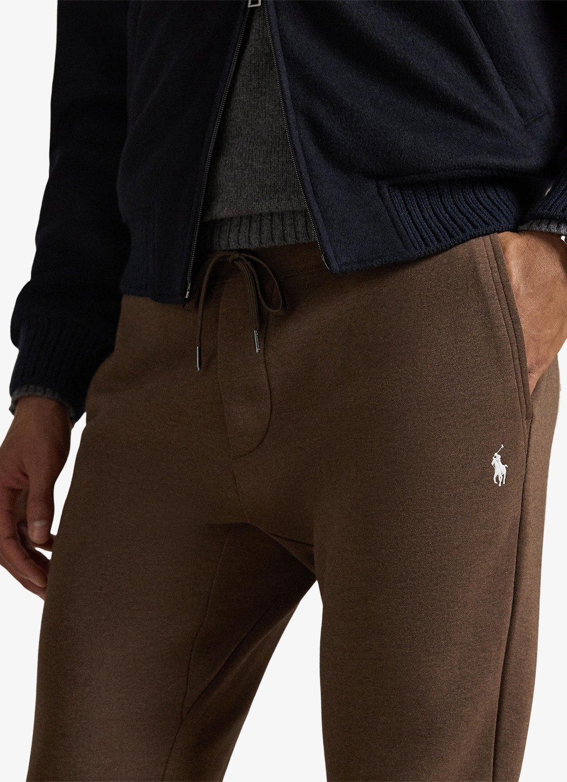 Ralph Lauren Tapered fit joggingbroek met logoborduring - detail 2 nutmeg brown hearther