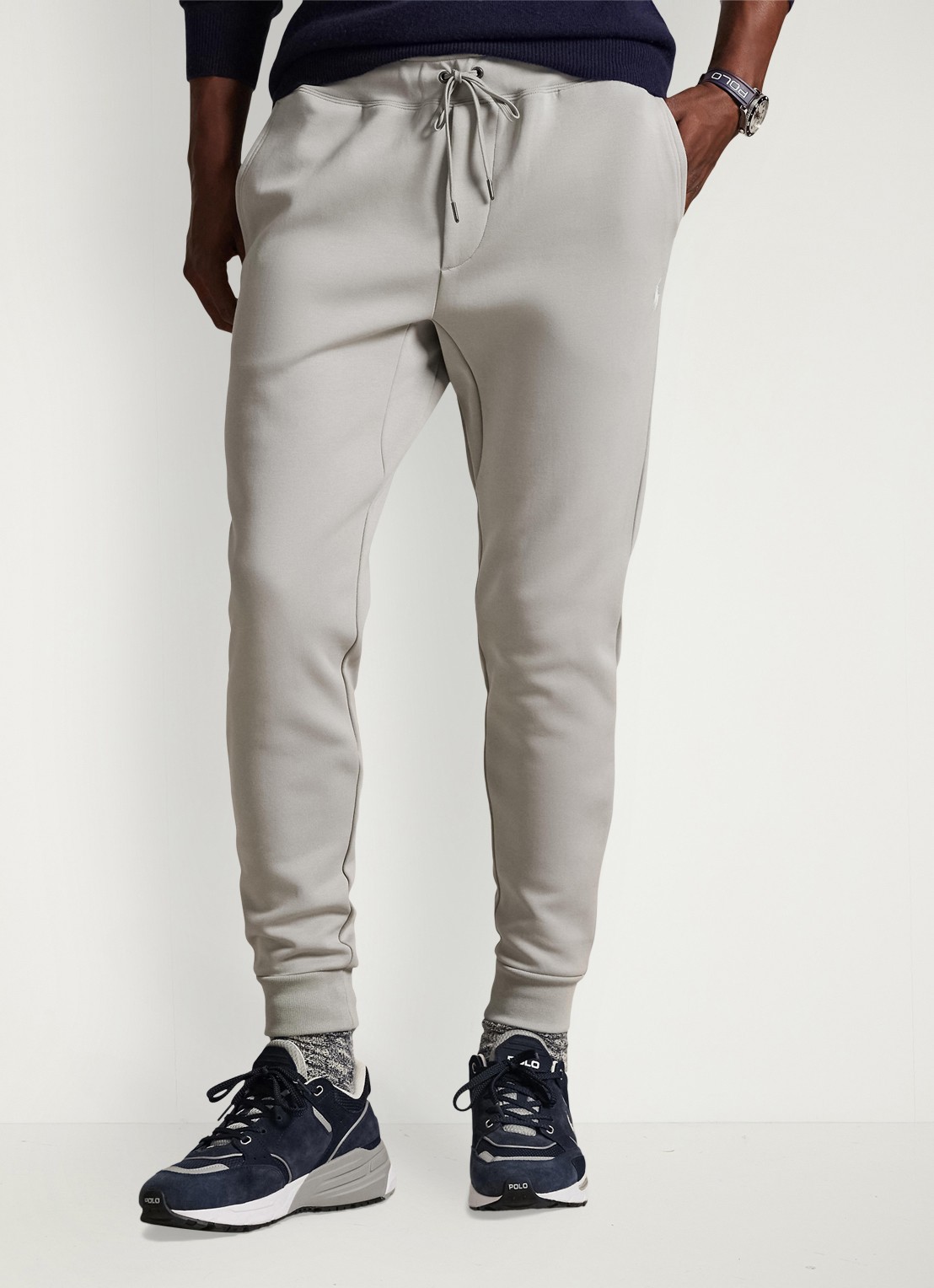 Ralph Lauren Tapered fit joggingbroek met logoborduring - detail soft grey