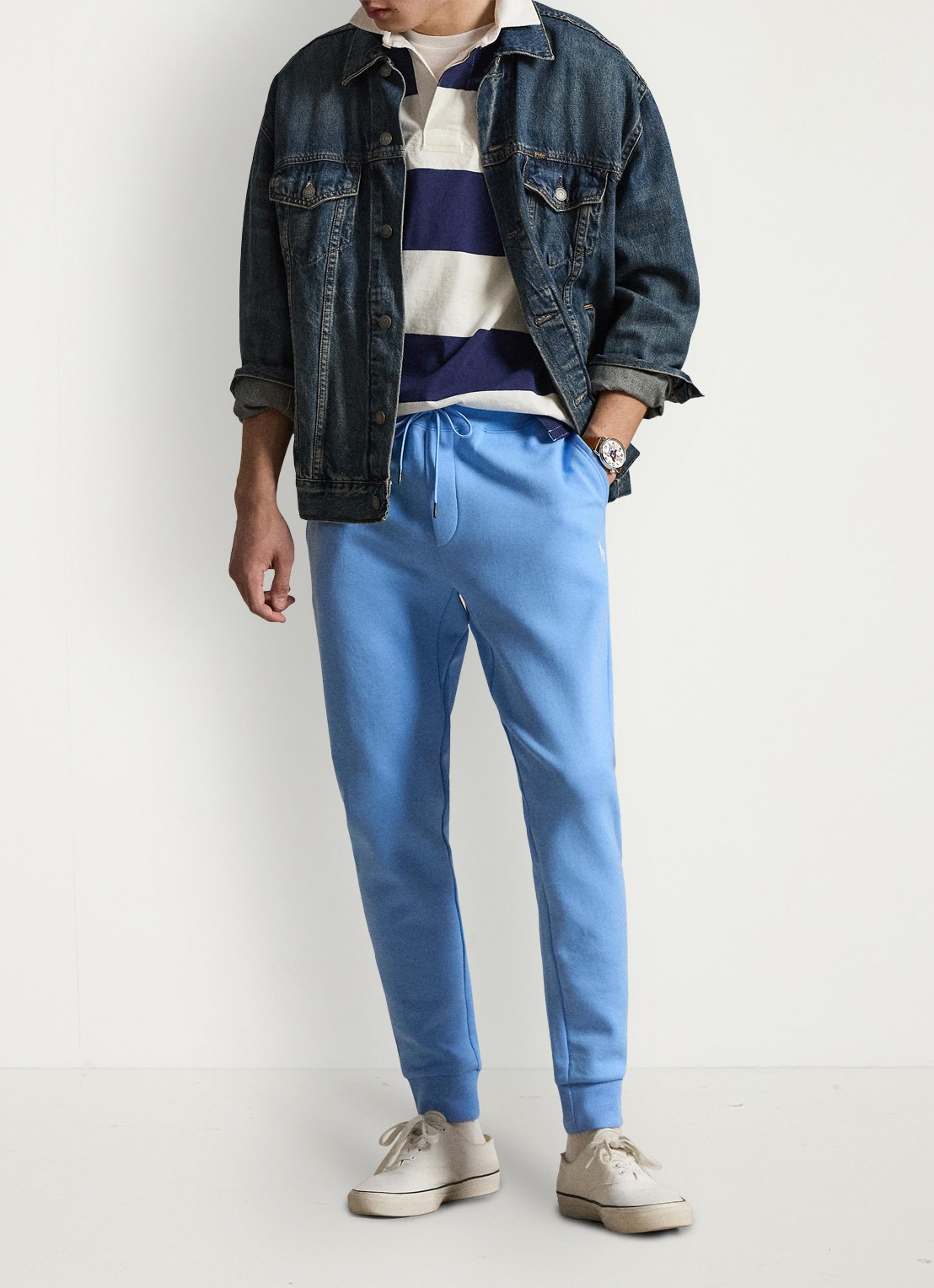 Ralph Lauren Tapered fit joggingbroek met logoborduring - detail 3 chatham blue