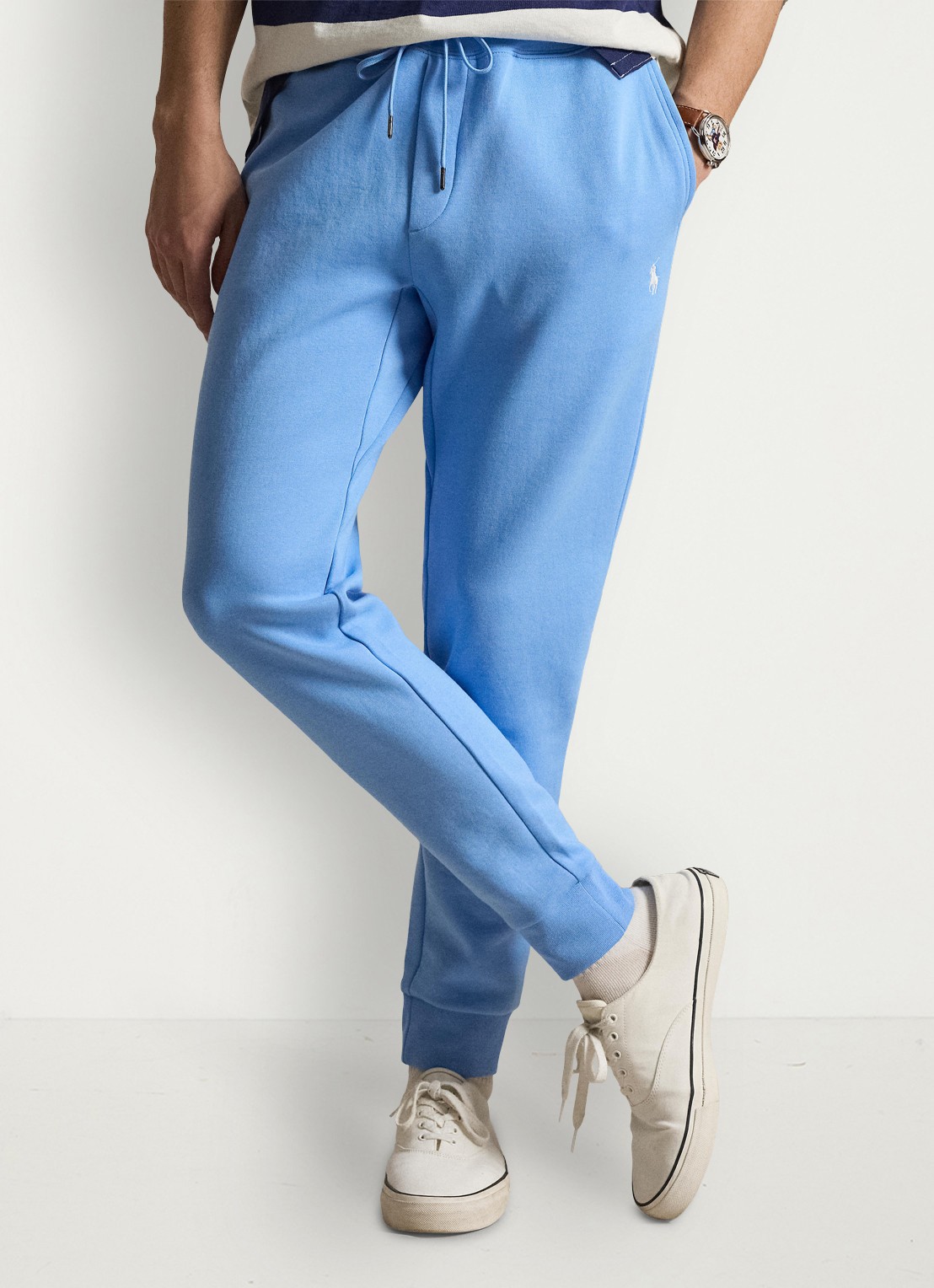 Ralph Lauren Tapered fit joggingbroek met logoborduring - detail 4 chatham blue