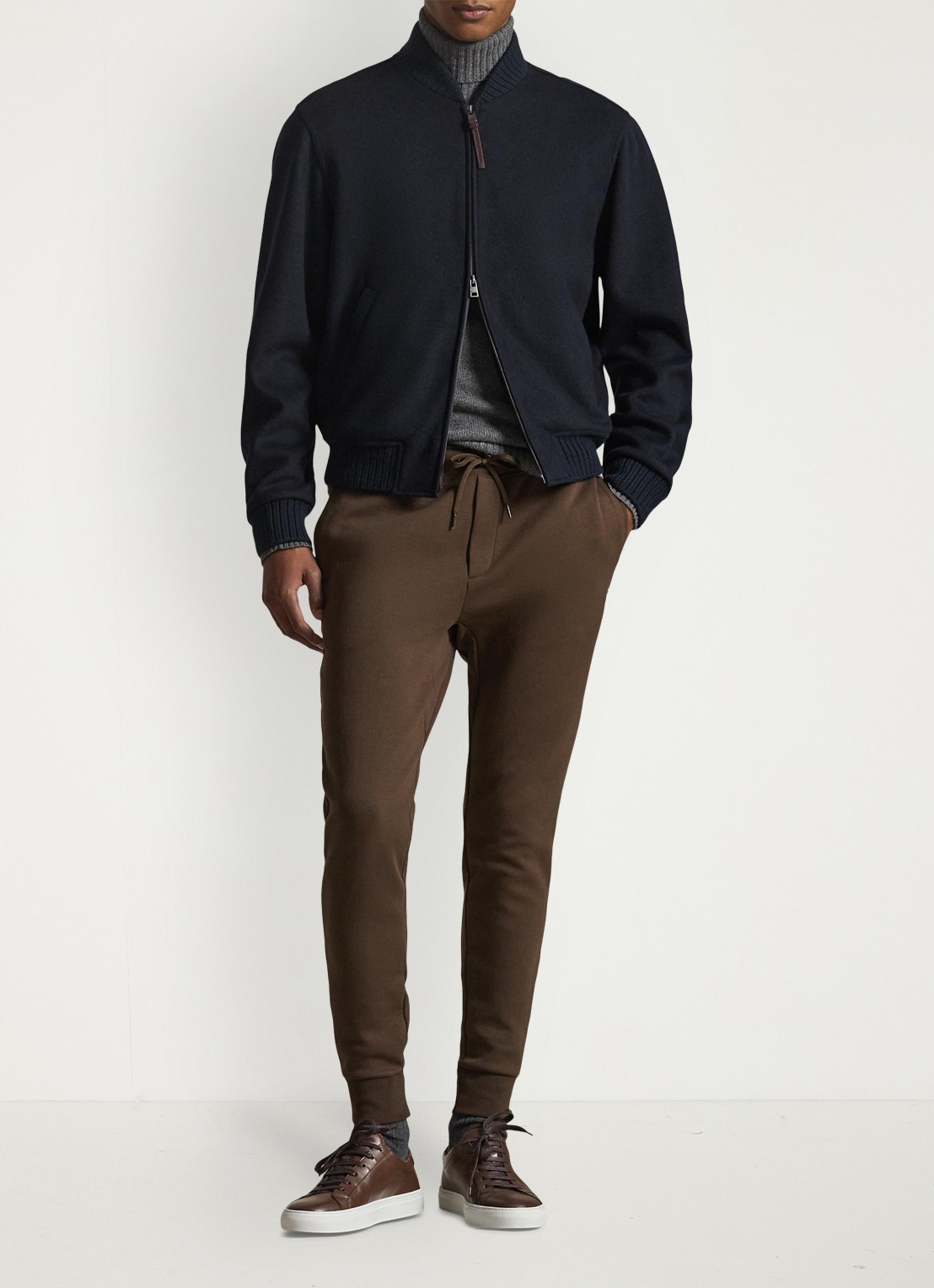 Ralph Lauren Tapered fit joggingbroek met logoborduring - voorkant 2 nutmeg brown