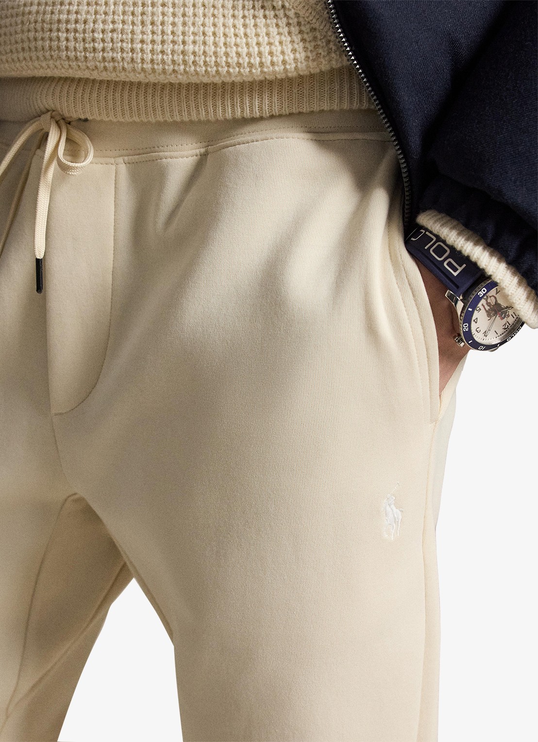 Ralph Lauren Tapered fit joggingbroek met logoborduring - detail 2 guide cream / beige