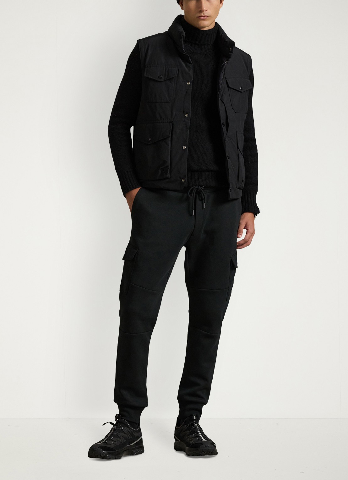 Ralph Lauren Tapered fit joggingbroek met steekzakken - voorkant 4 polo black / zwart