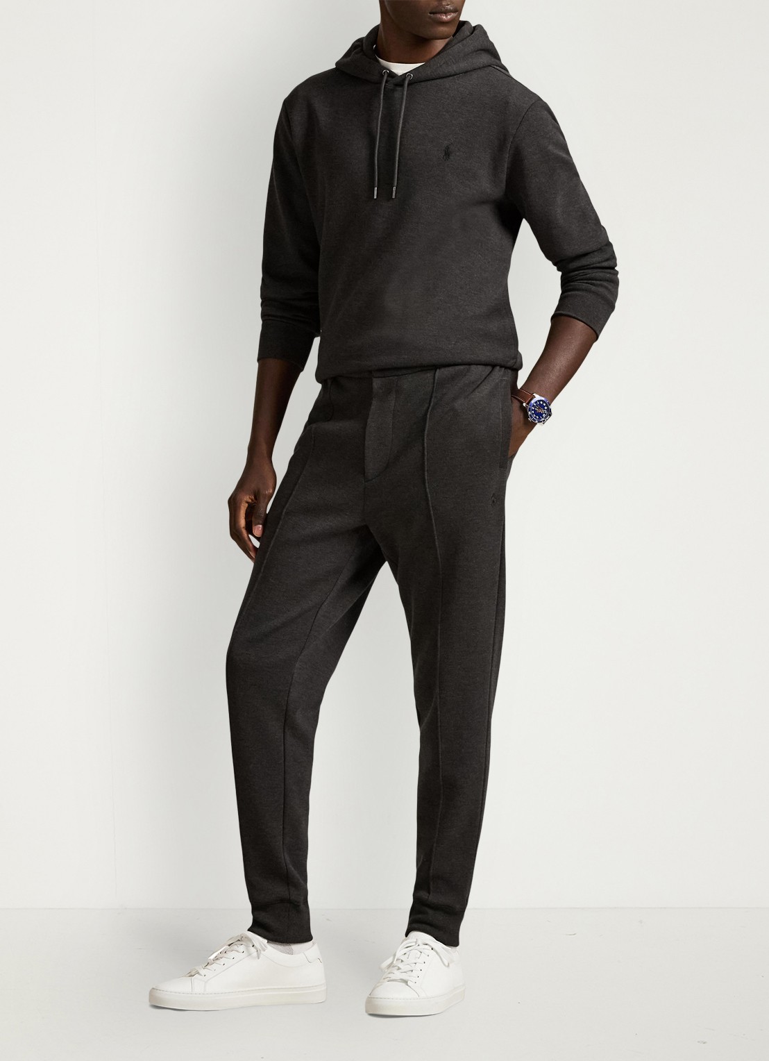 Ralph Lauren Tapered fit joggingbroek met steekzakken - voorkant 5 dark charcoal / donkergrijs