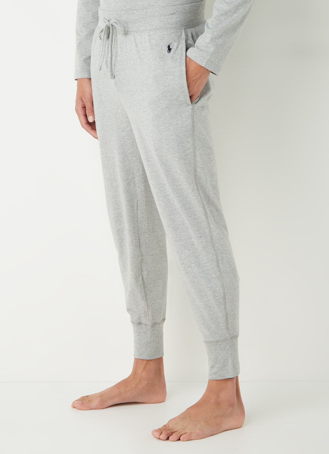 Ralph Lauren Tapered fit loungebroek met steekzakken en logo - detail 4 grijs
