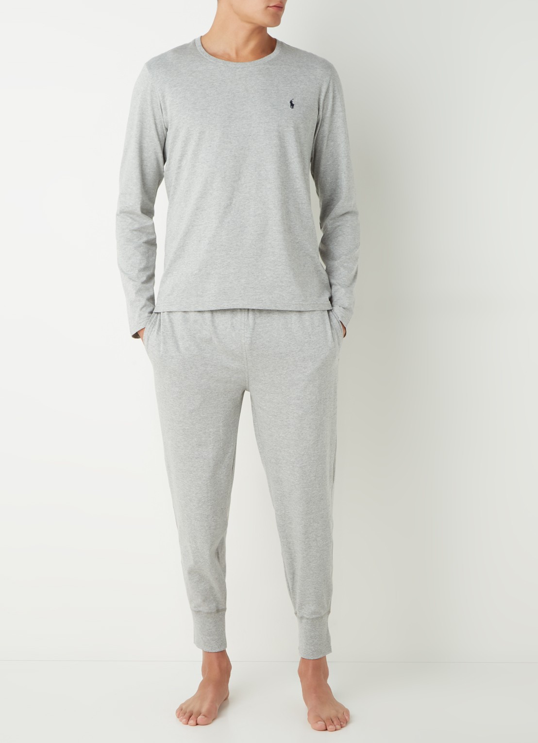 Ralph Lauren Tapered fit loungebroek met steekzakken en logo - voorkant 2 grijs