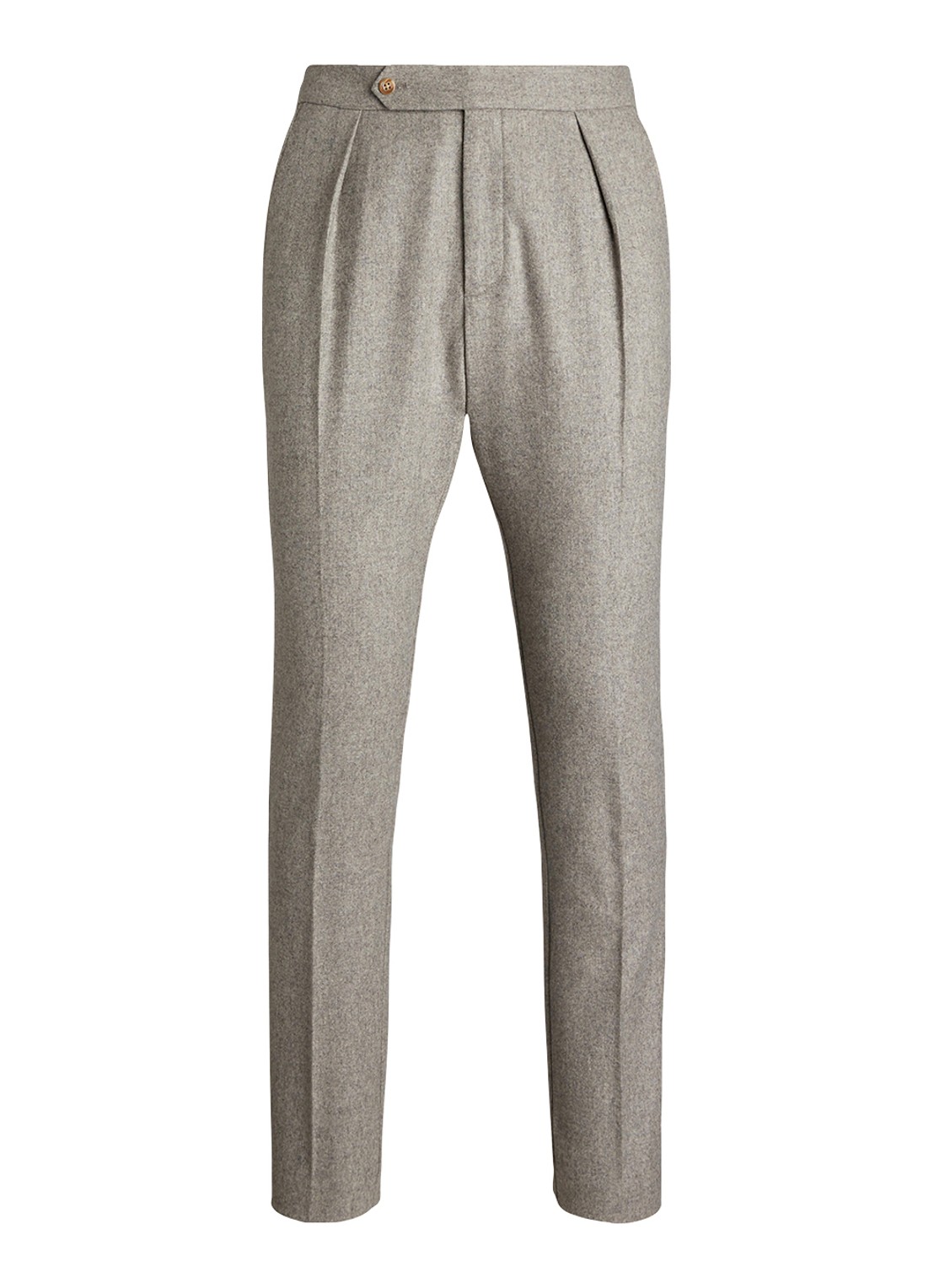 Ralph Lauren Tapered fit pantalon van wol - voorkant light grey / lichtgrijs