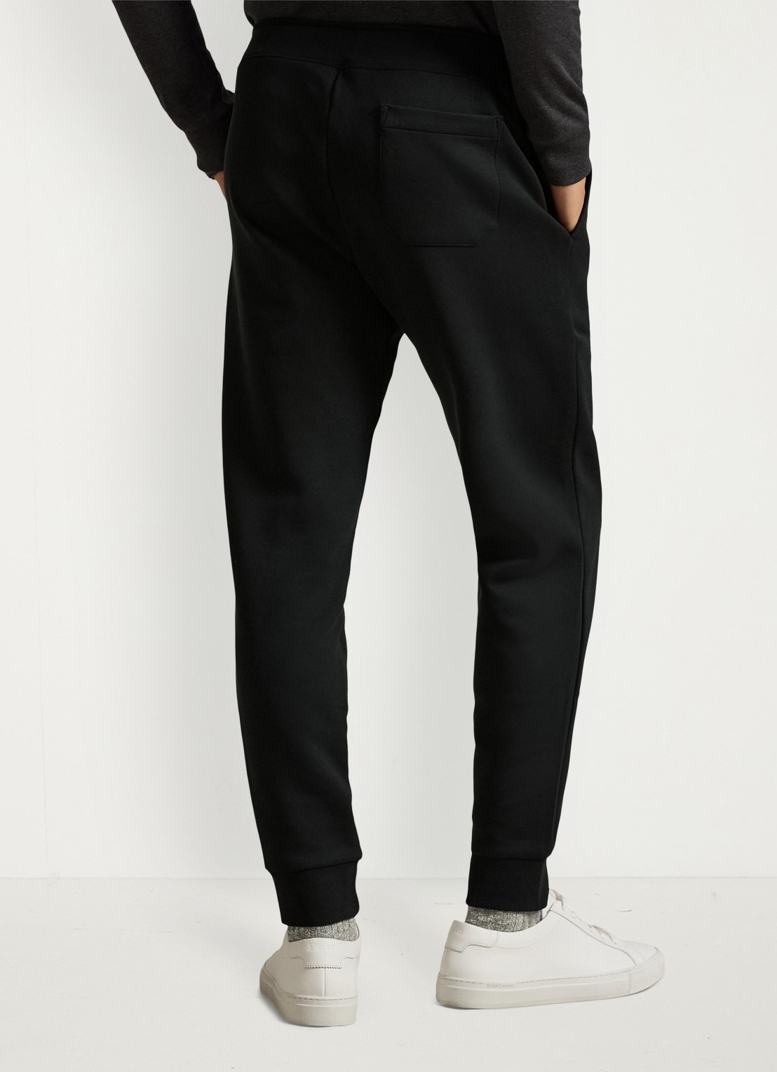 Ralph Lauren Tapered joggingbroek met logo - achterkant polo black / zwart