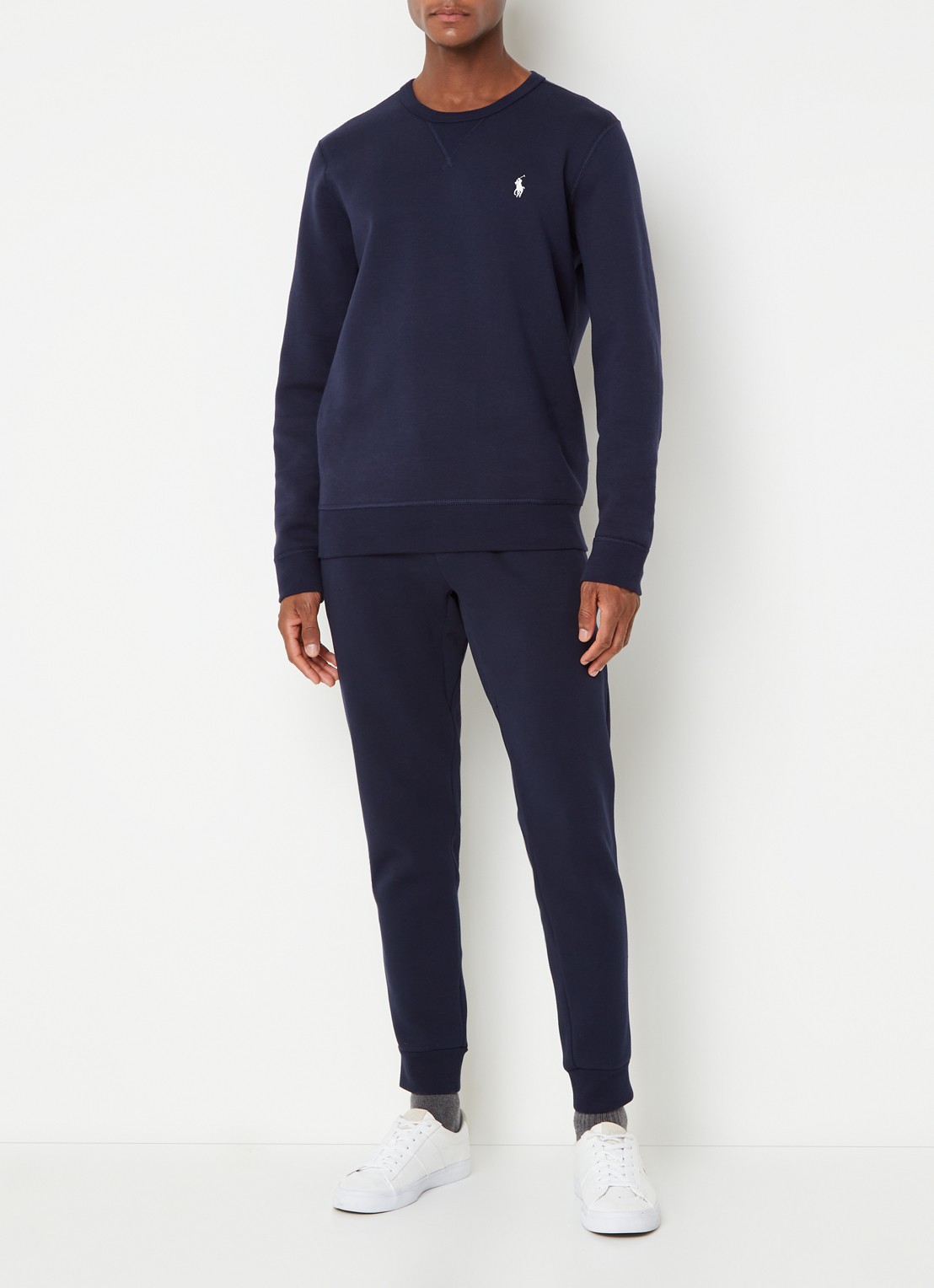 Ralph Lauren Tapered joggingbroek met logo - voorkant 2 aviator navy / donkerblauw