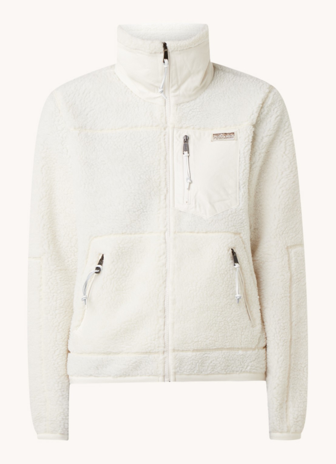 Ralph Lauren Teddy jack met ritszakken - voorkant 2 gebroken wit