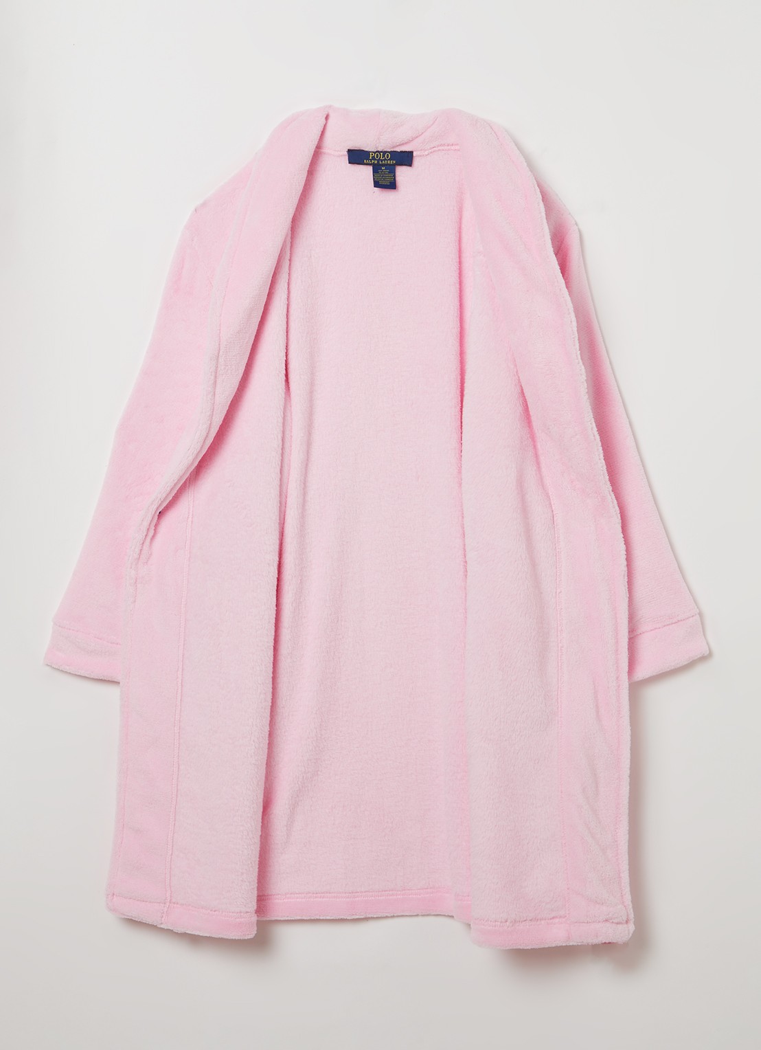 Ralph Lauren Terry badjas met logoborduring en opgestikte zakken - voorkant 3 roze