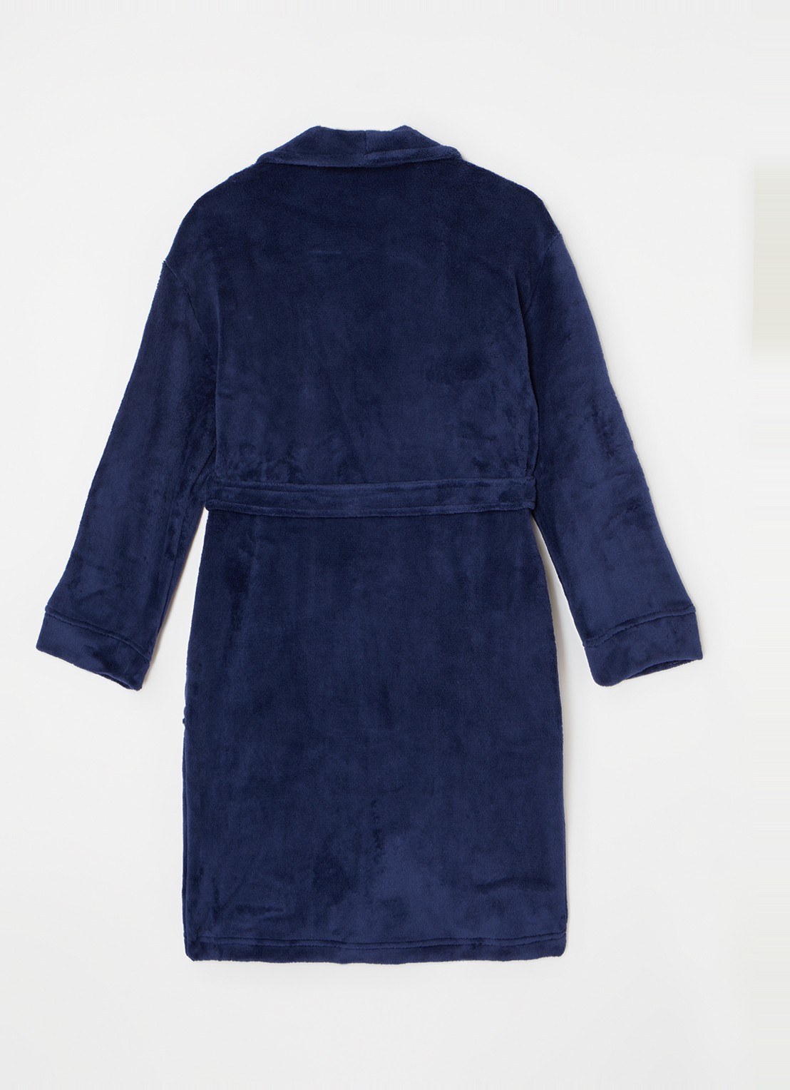Ralph Lauren Terry badjas met logoborduring en opgestikte zakken - achterkant donkerblauw