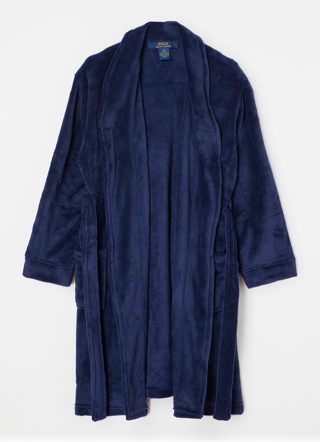 Ralph Lauren Terry badjas met logoborduring en opgestikte zakken - voorkant 3 donkerblauw