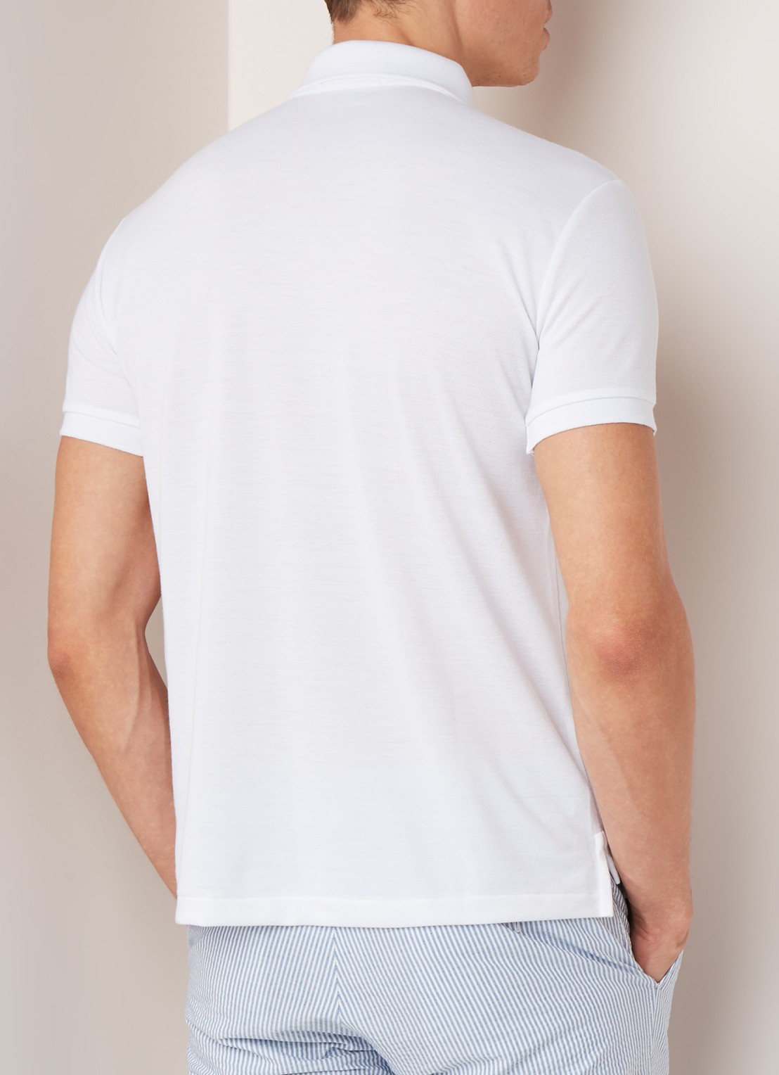 Ralph Lauren The Earth regular fit polo vervaardigd uit gerecycled plastic  - achterkant 3 wit