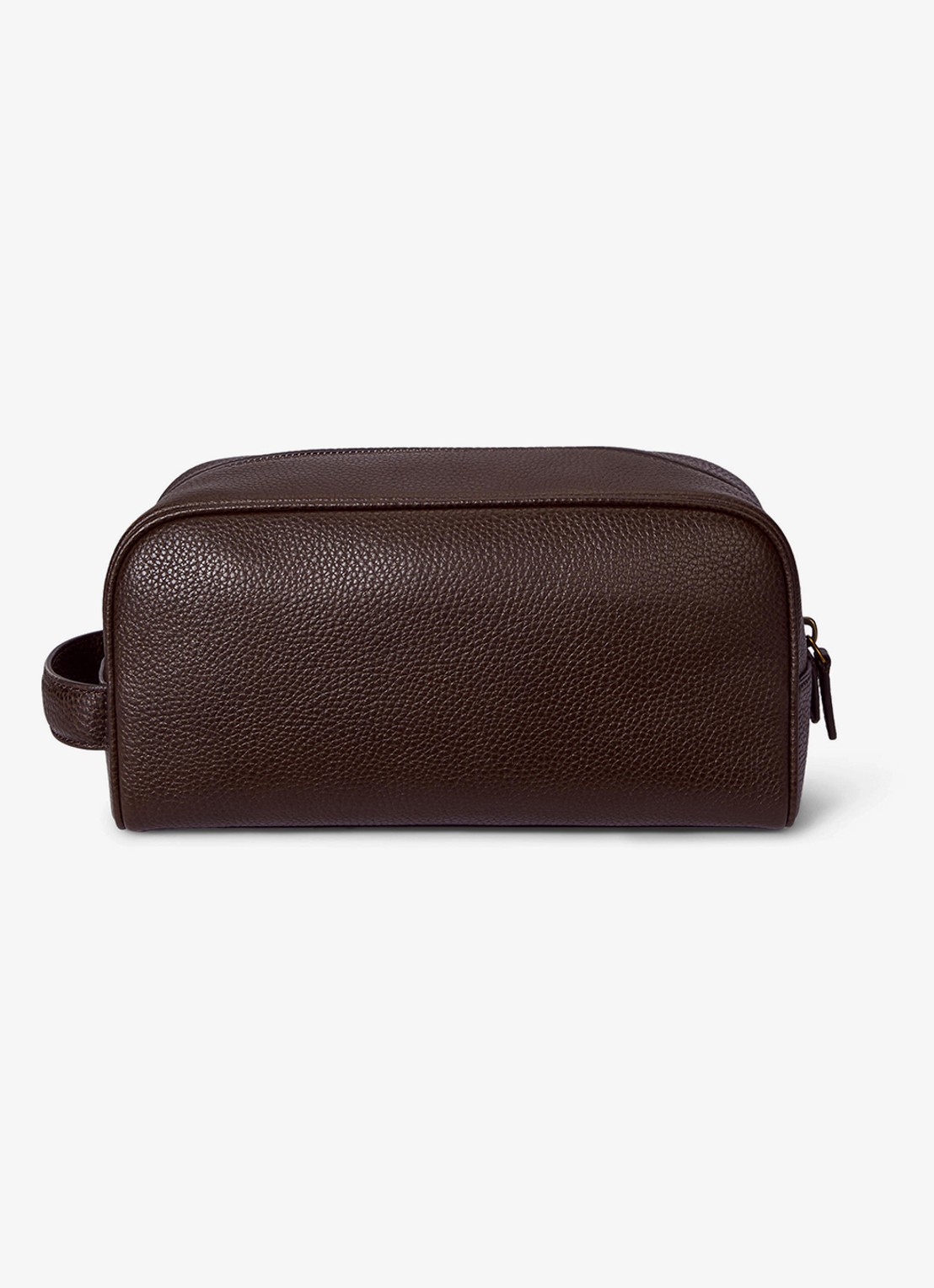 Ralph Lauren Toilettas van leer - achterkant 2 donkerbruin