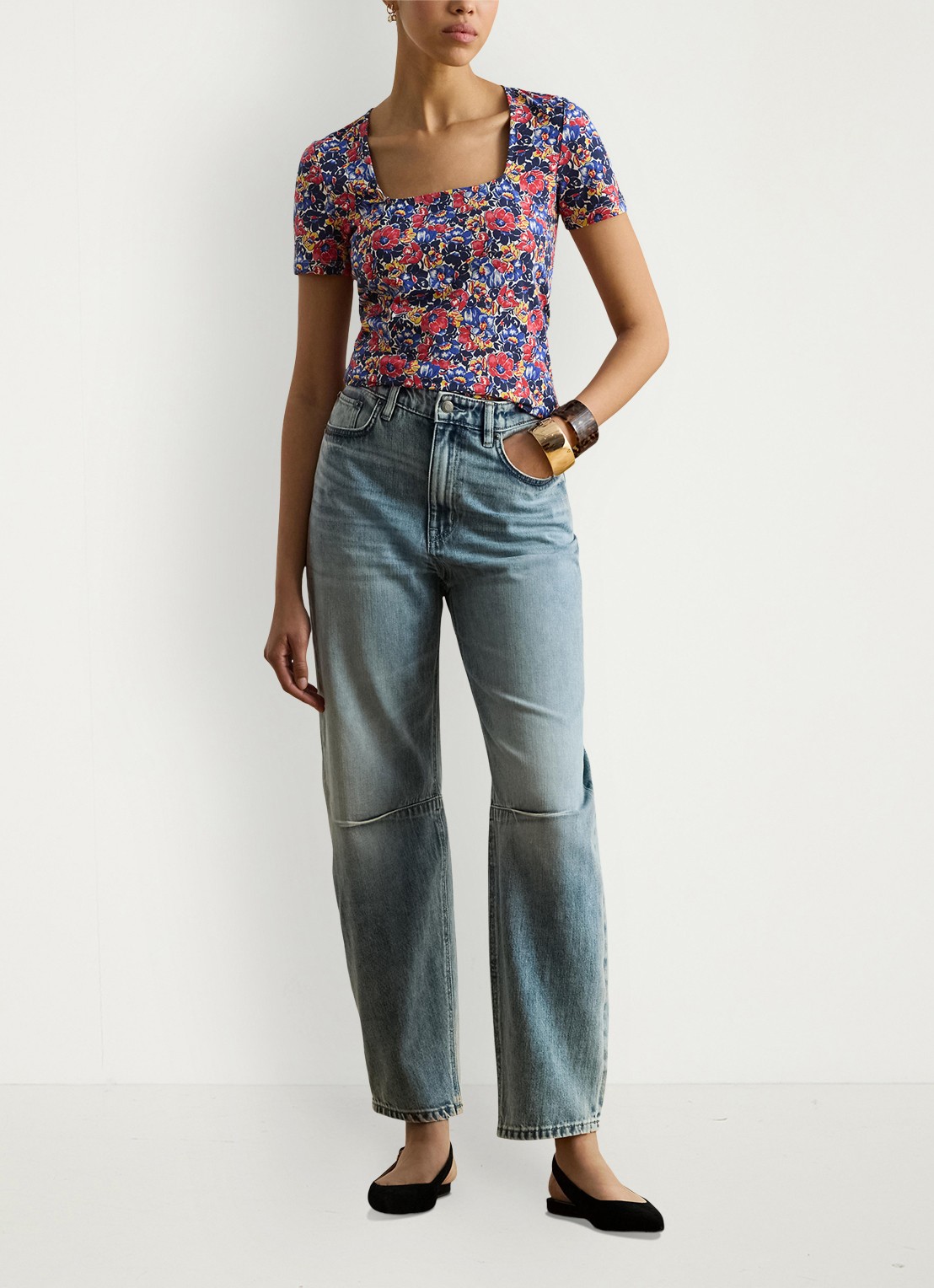 Ralph Lauren Top met bloemenprint - voorkant 5 red / rood