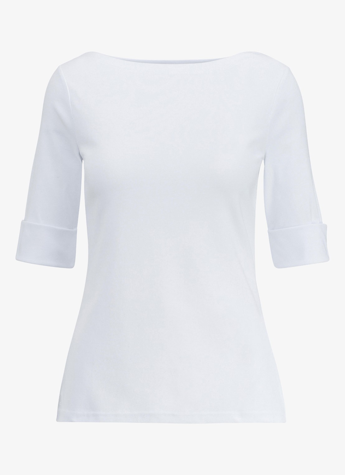 Ralph Lauren Top met boothals - voorkant 9 white / wit