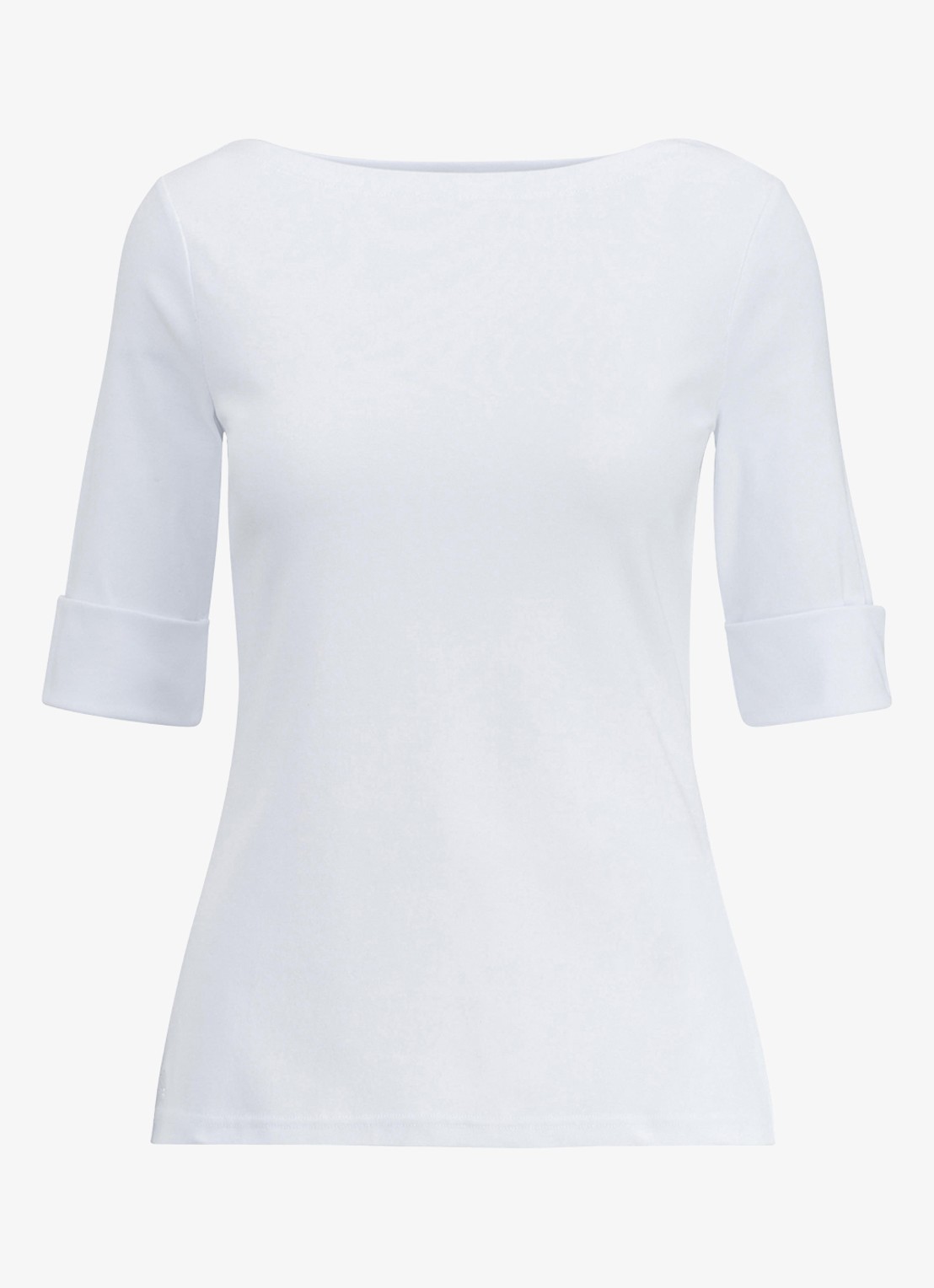 Ralph Lauren Top met boothals - voorkant 11 white / wit
